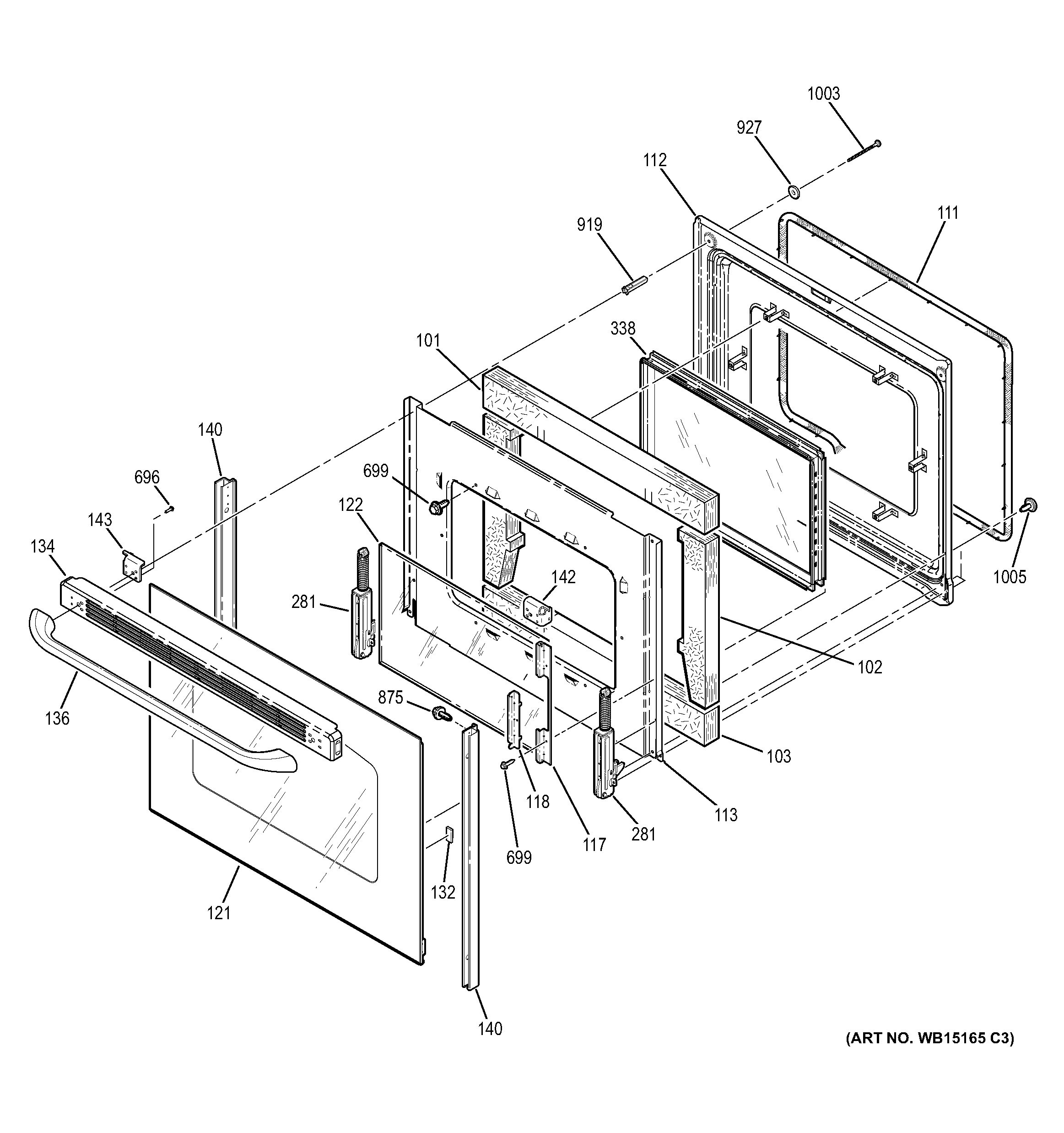 GE JBP23SR6SS door diagram