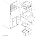 GE GTH18KBXBRBB fresh food shelves diagram