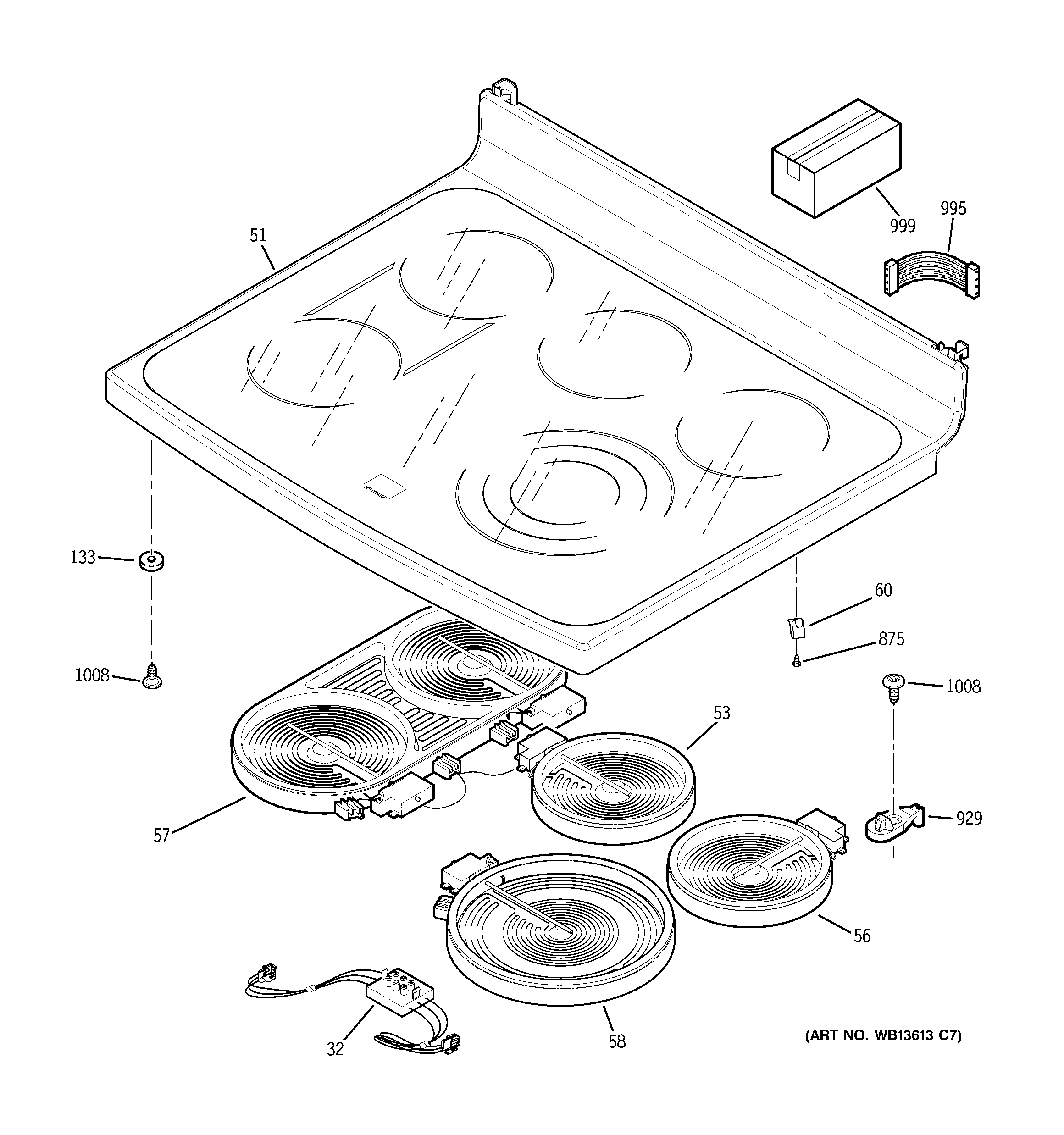GE PB915ST1SS cooktop diagram