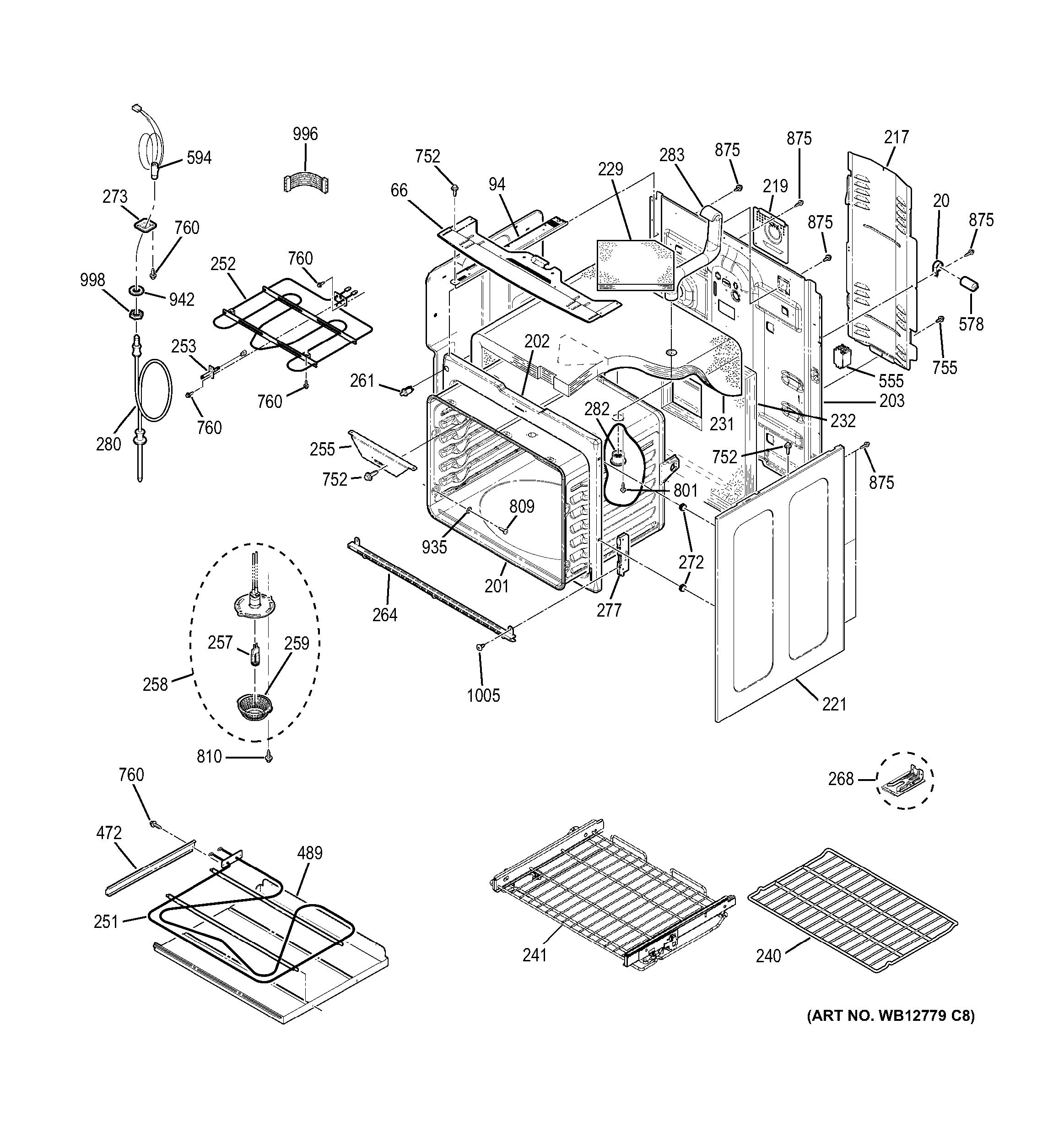GE PB915ST1SS body parts diagram
