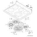 GE JB750EF2ES cooktop diagram