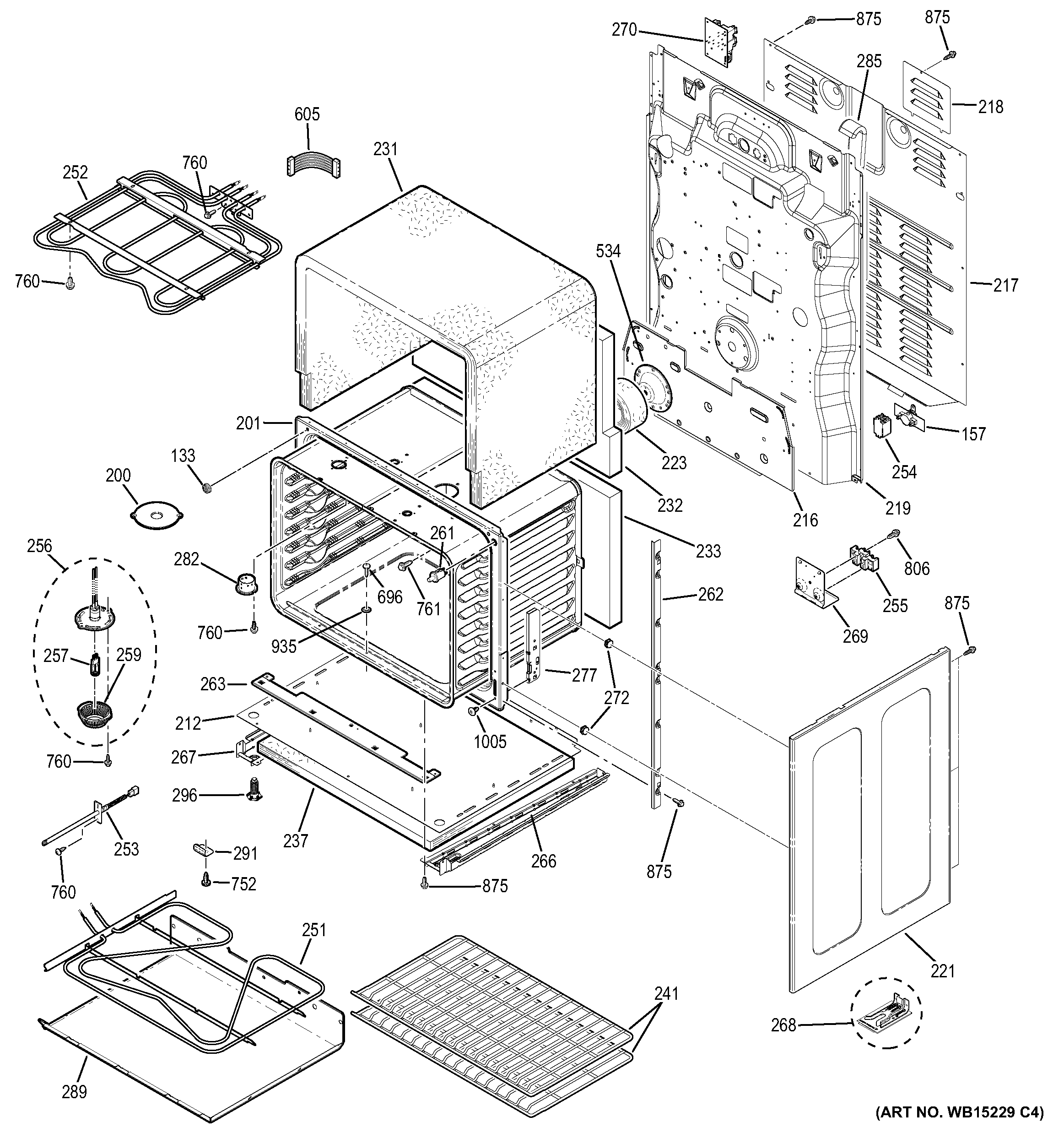GE JB870SF2SS lower oven diagram