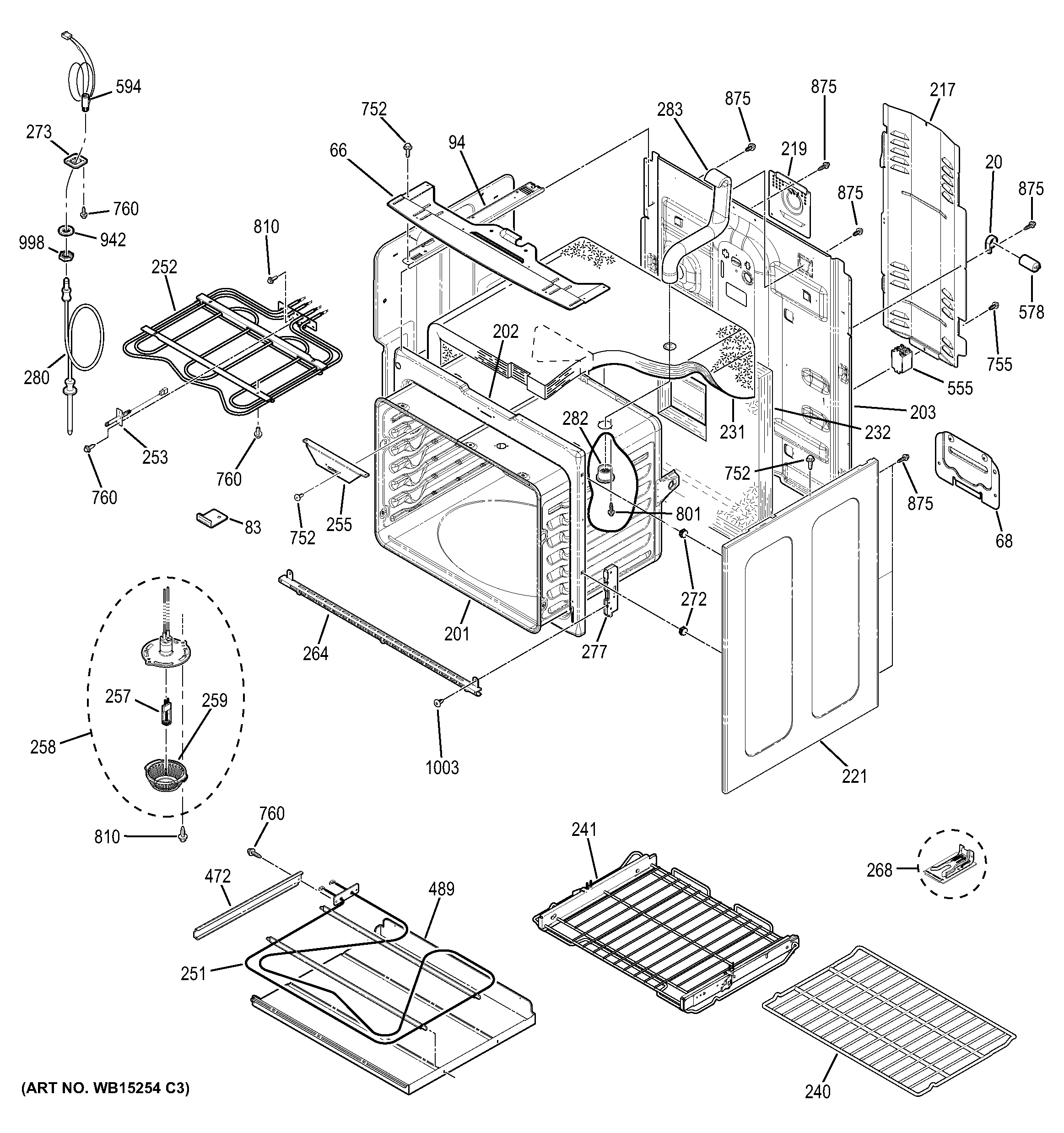GE PB930TH1WW body parts diagram