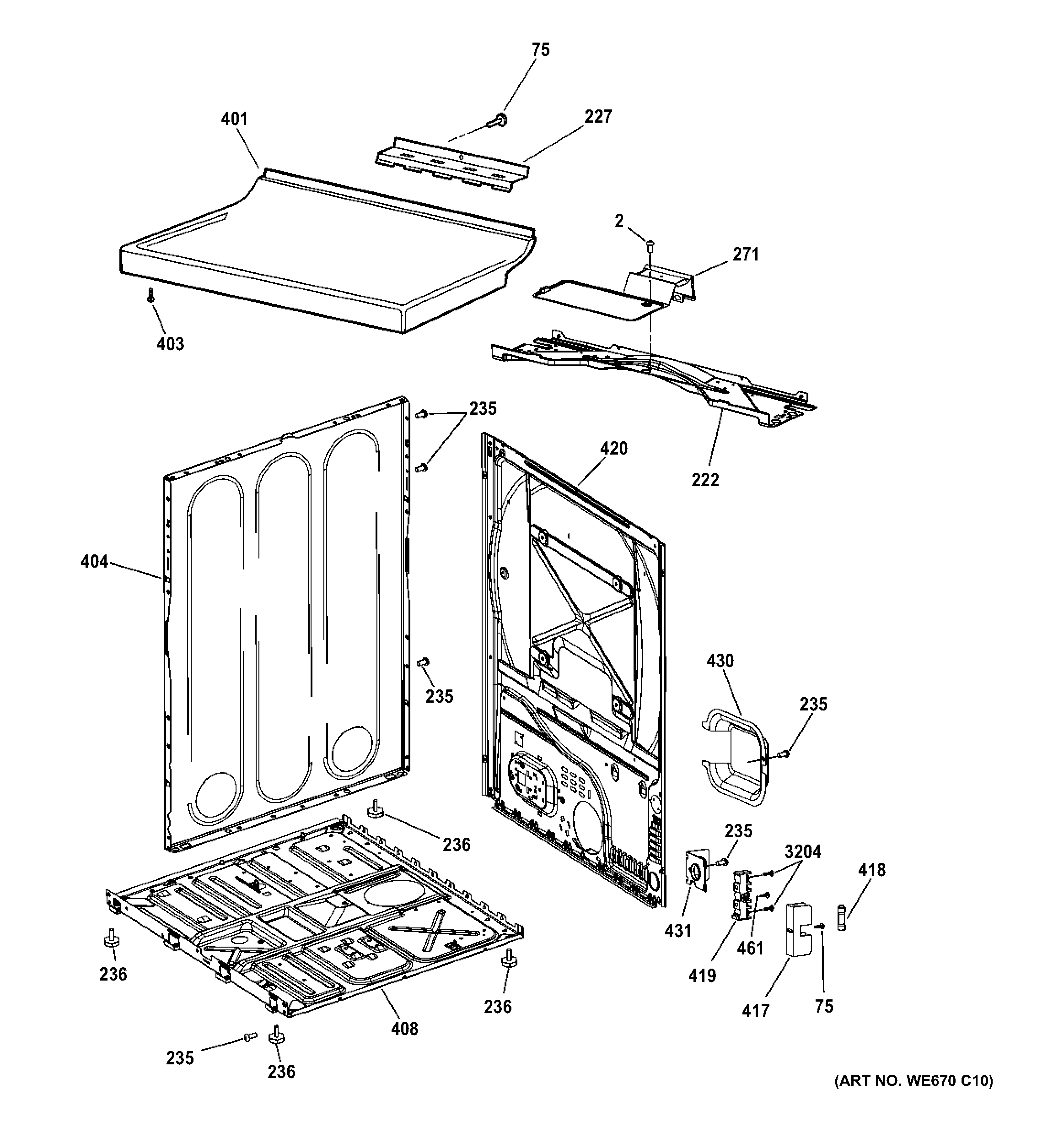 GE DISR473DGEWW cabinet diagram