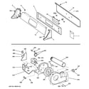 GE DNCD450EGAWC backsplash, blower & motor assembly diagram