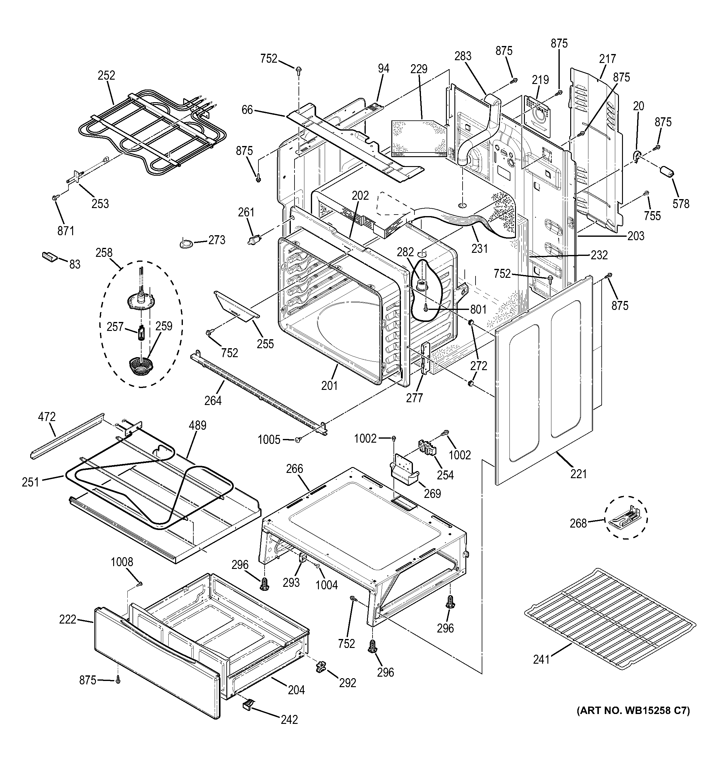 GE JB695EF1ES body parts diagram