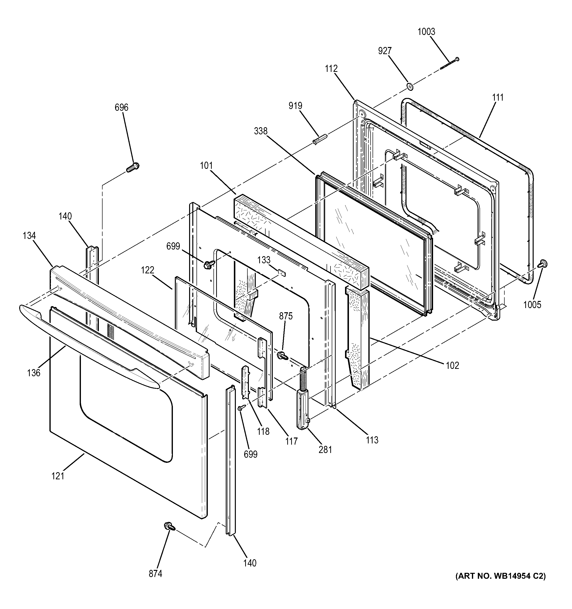 GE JBP66SM3SS door diagram