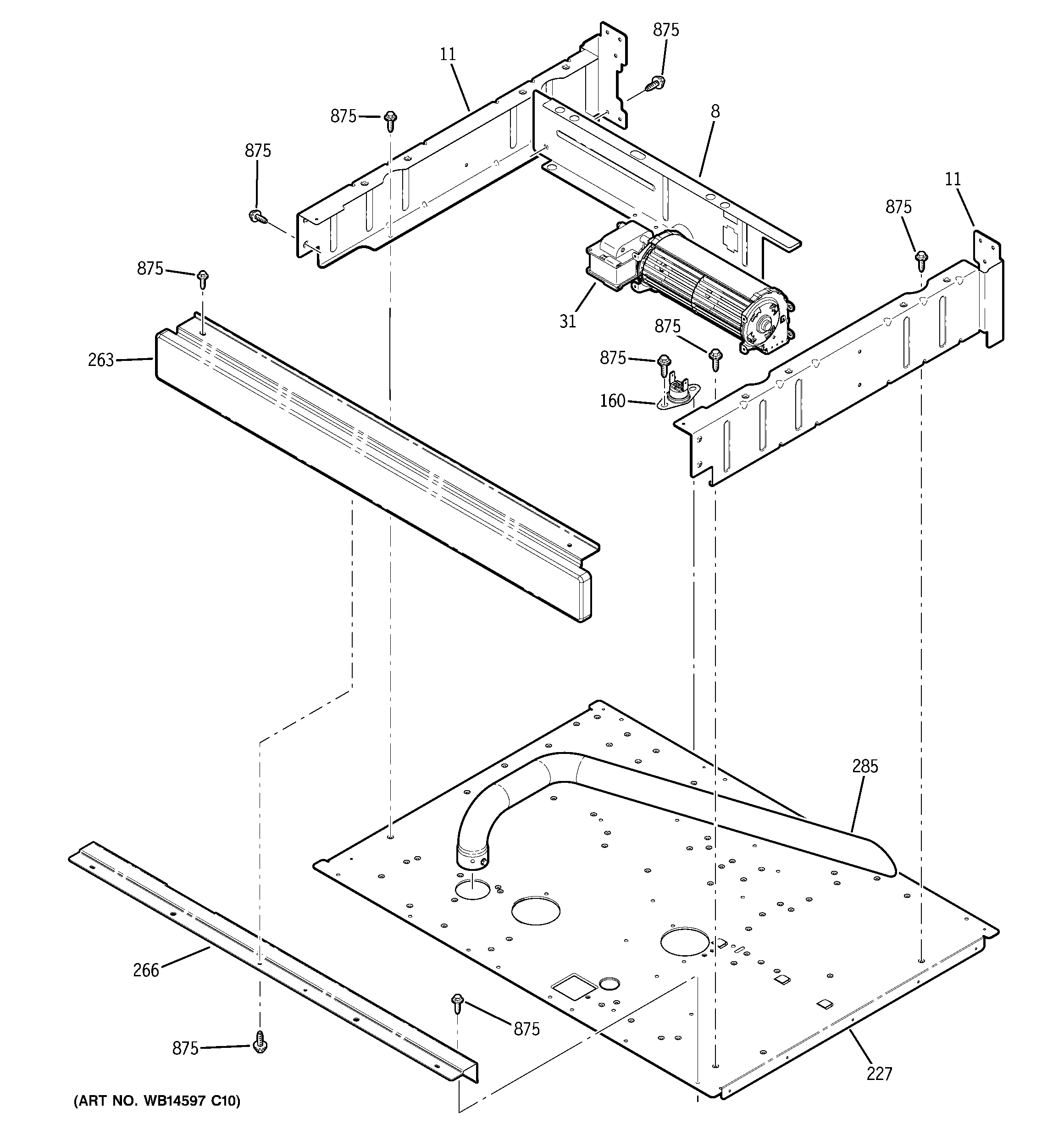 GE ZET958SM3SS center spacer diagram