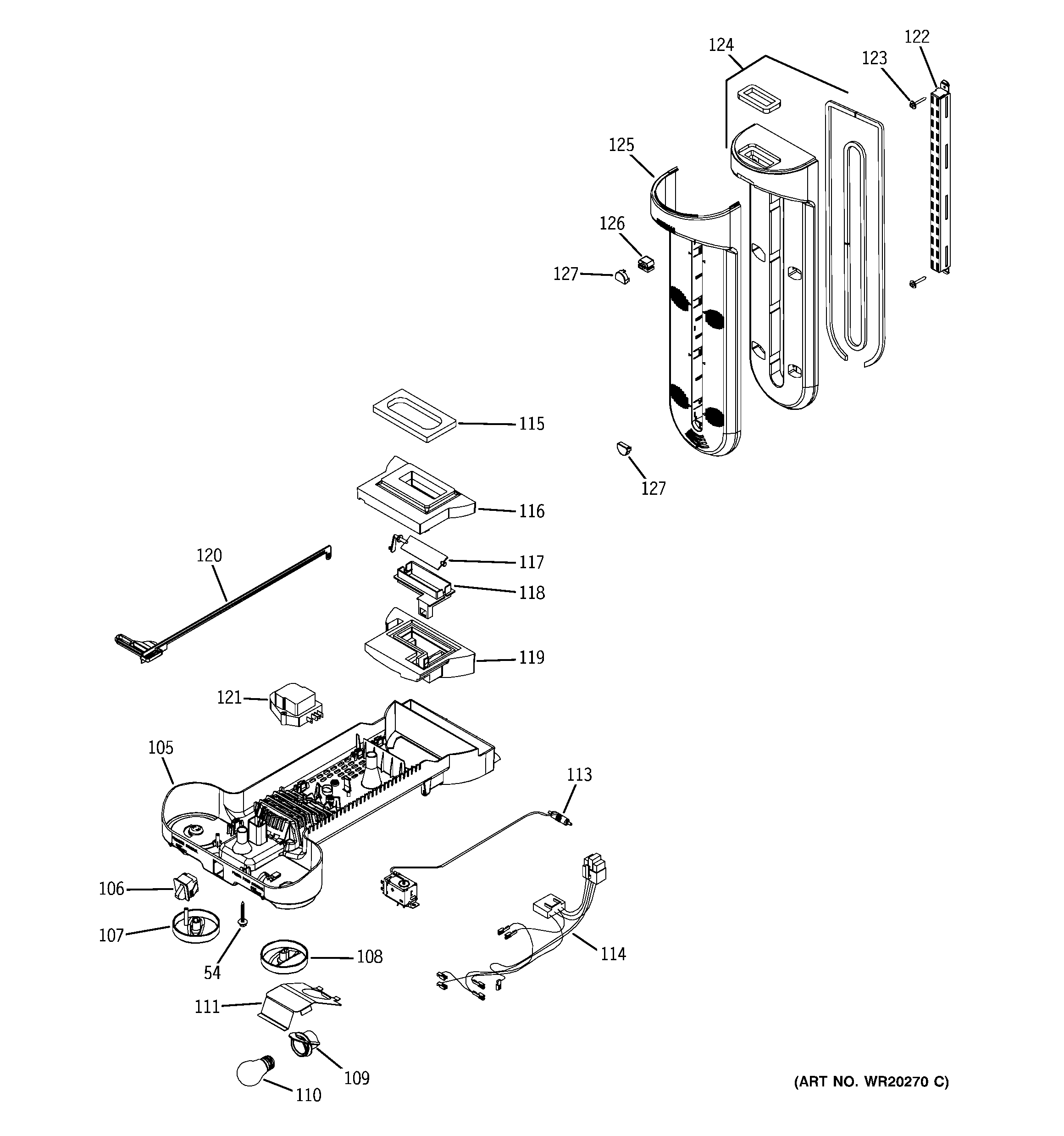 GE GTH21KBXABB fresh food section diagram