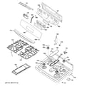 GE JGB697EEH1ES control panel & cooktop diagram