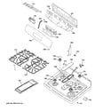 GE JGBS65DEF1BB control panel & cooktop diagram