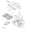 GE JGBS65REF1SS control panel & cooktop diagram