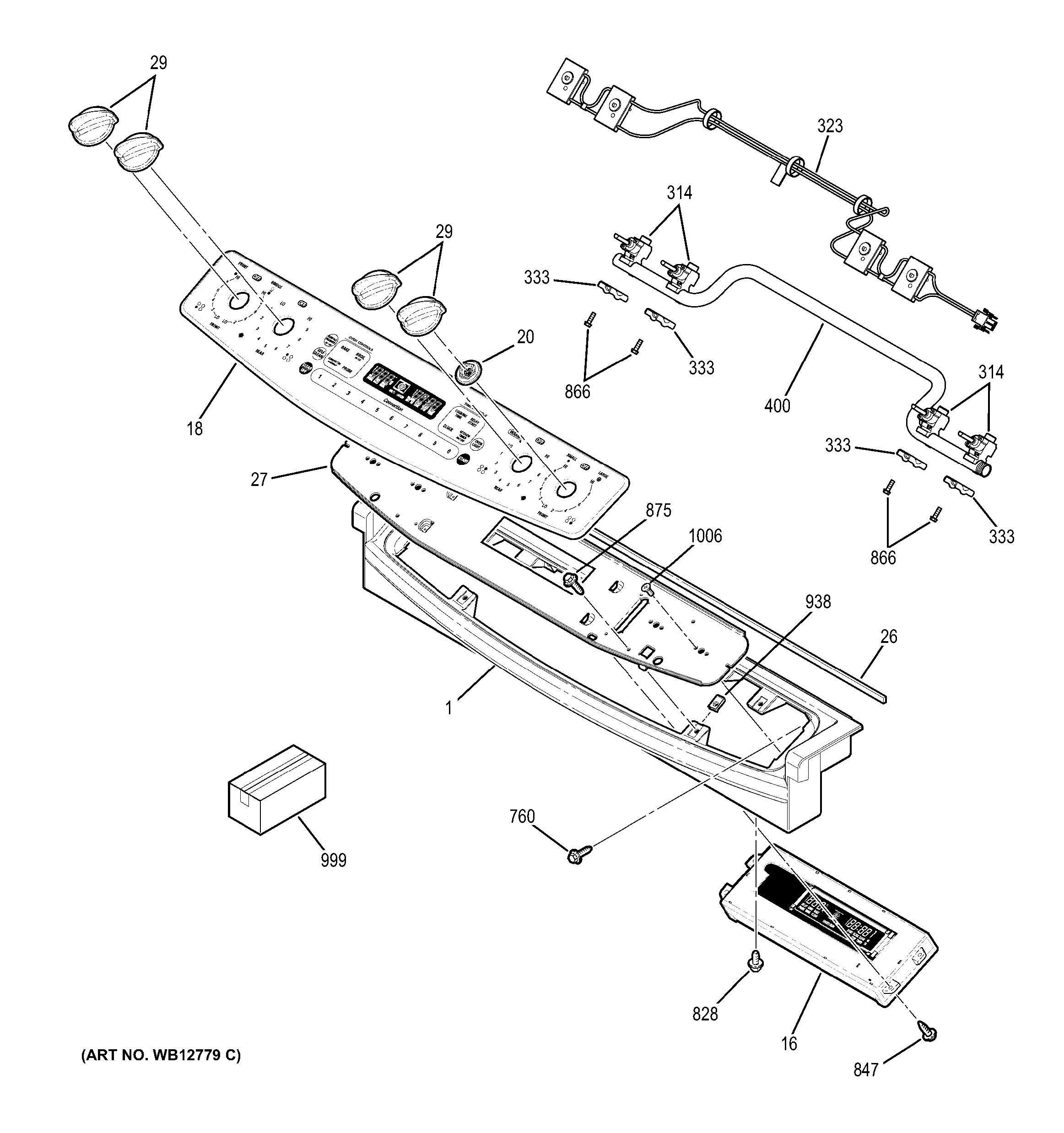 GE JGS968SH1SS control panel diagram