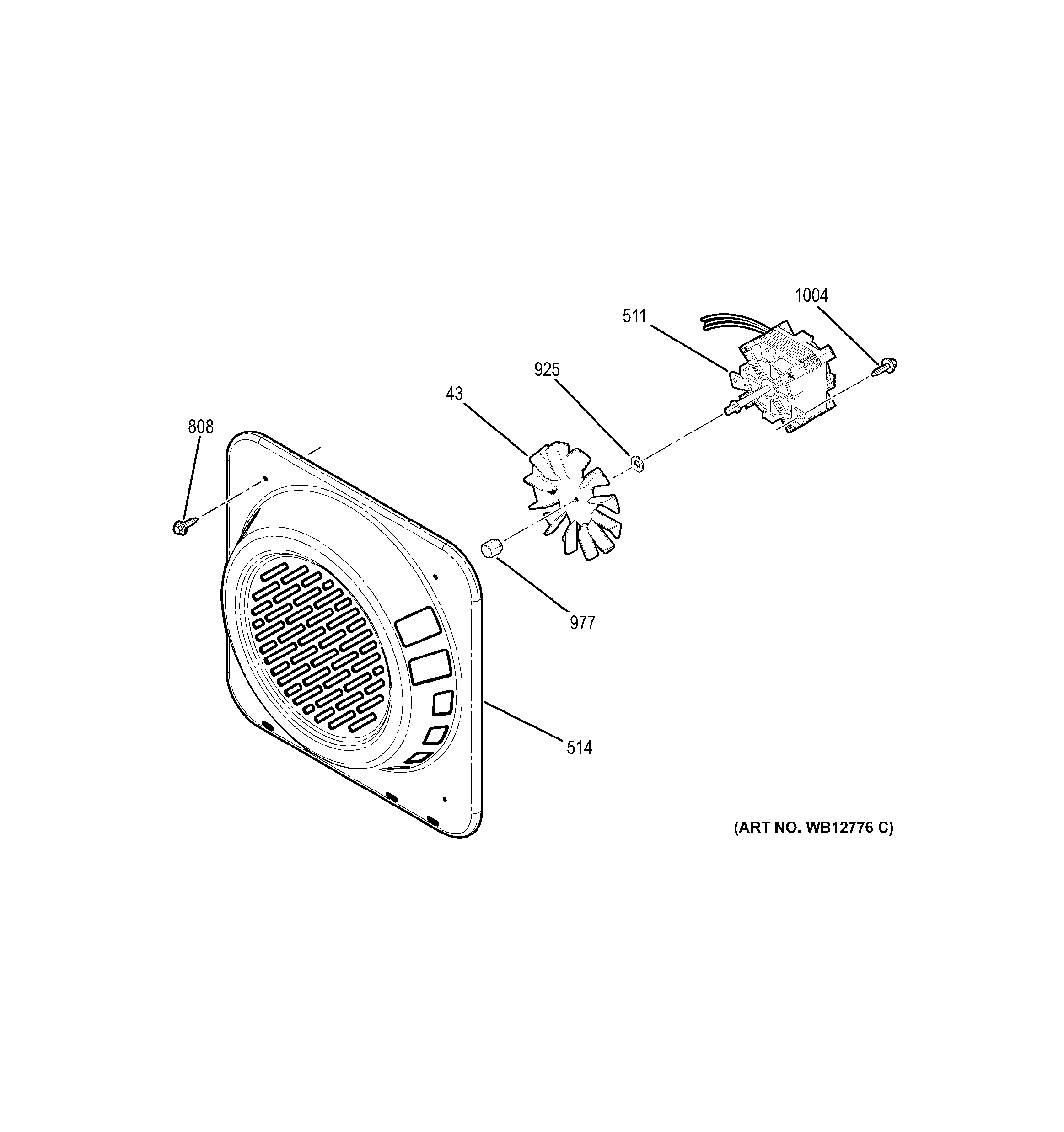 GE JGS968SH1SS convection fan diagram