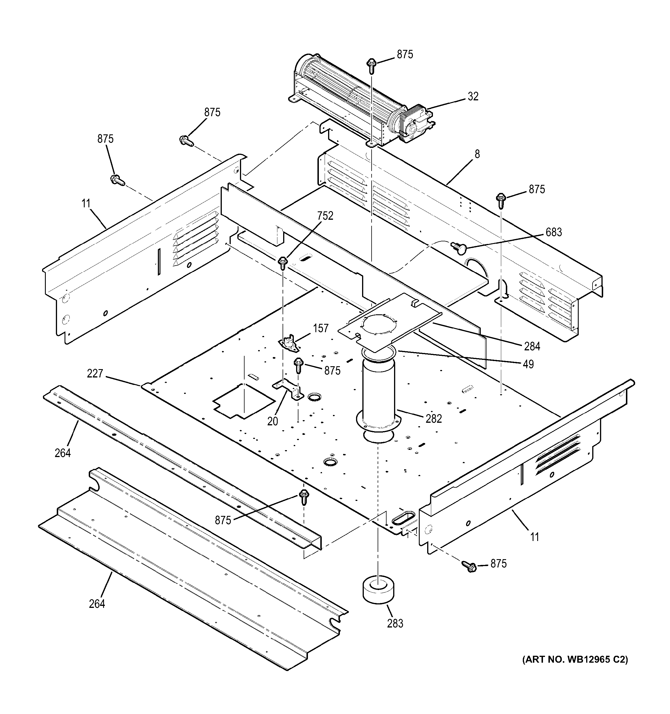 GE JGS968SH1SS cooling fan diagram