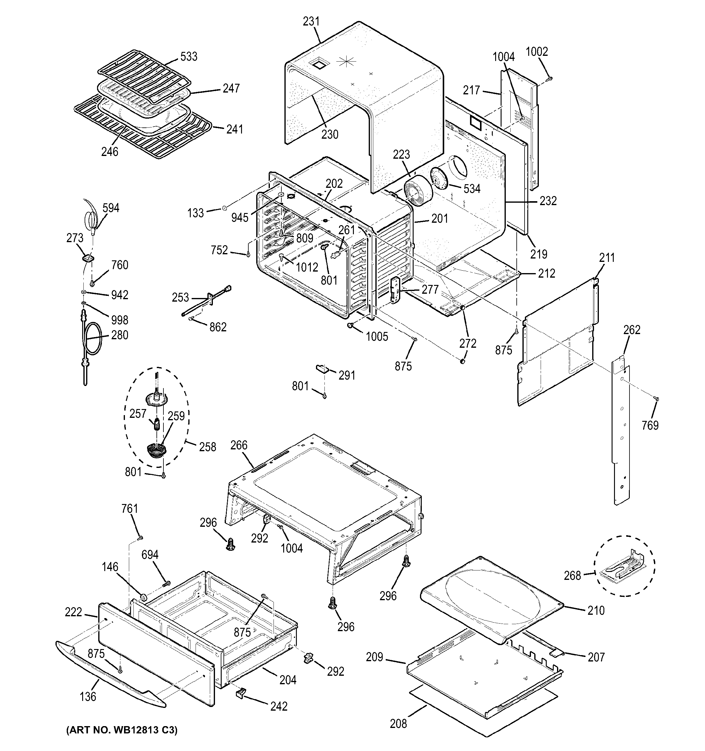 GE JGS968SH6SS body parts diagram