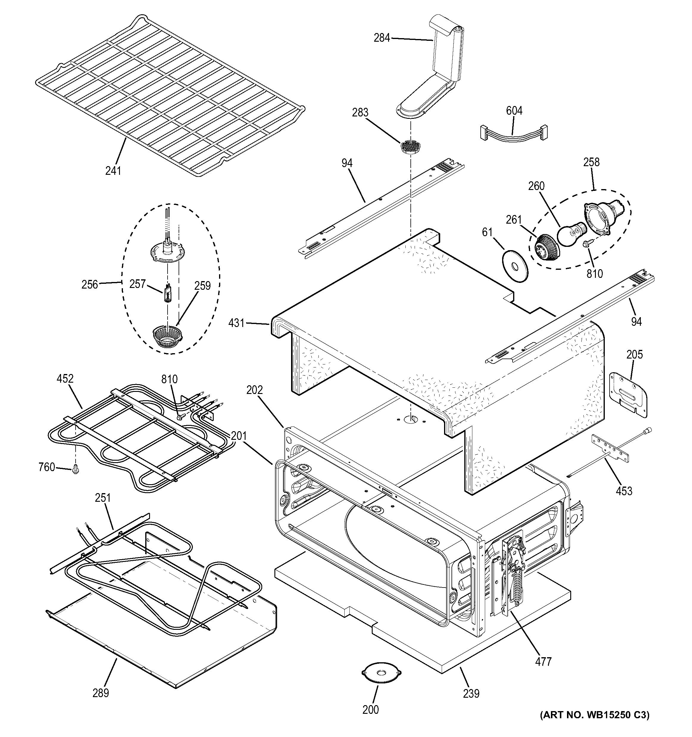 GE PB950SF1SS upper oven diagram