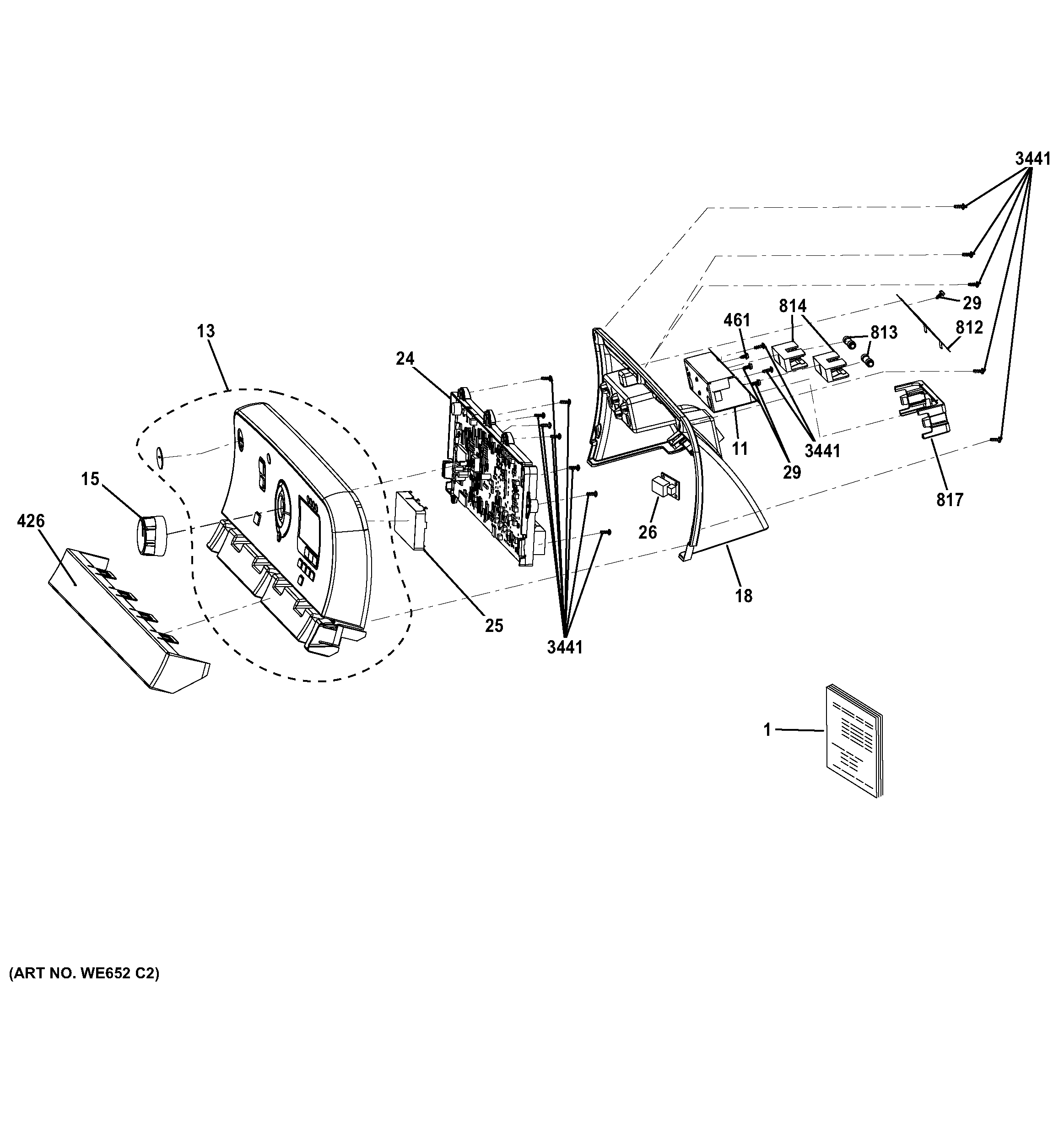 GE GHDS835ED0MC control panel diagram