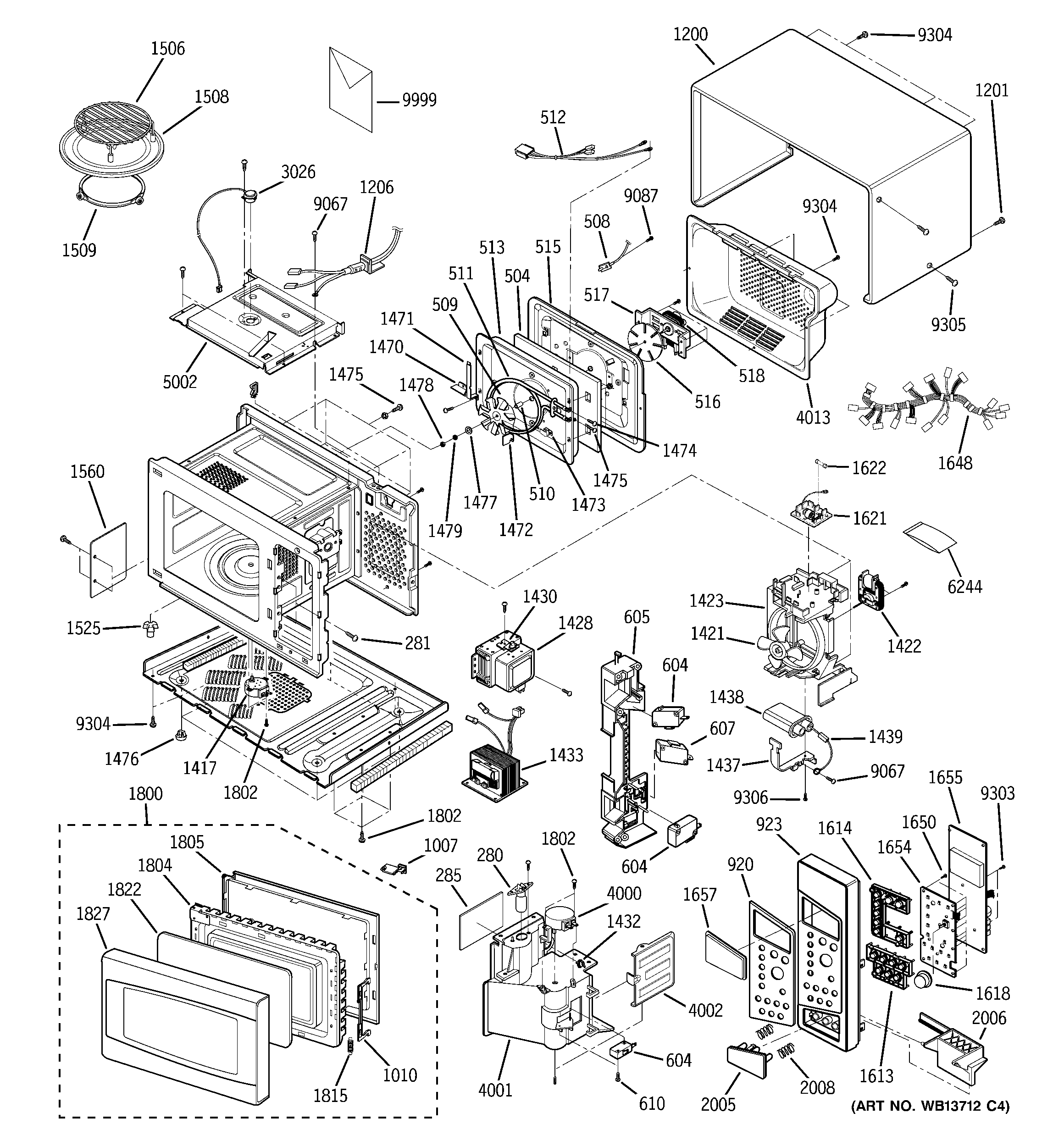 GE PEB1590DM1CC microwave diagram