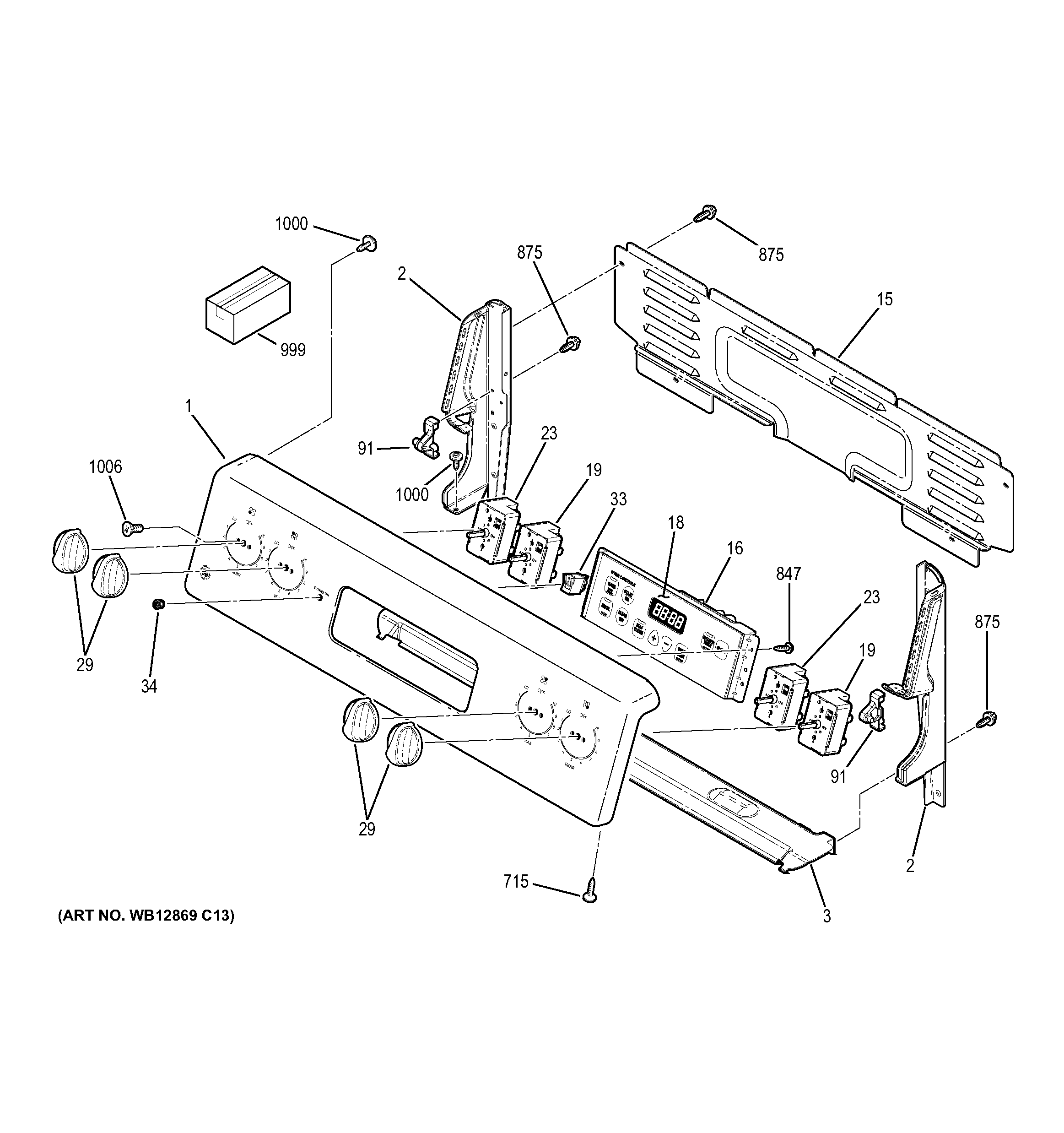GE JBP23DR3BB control panel diagram