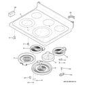 GE JB640DF2CC cooktop diagram