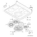 GE JB870DF3BB cooktop diagram