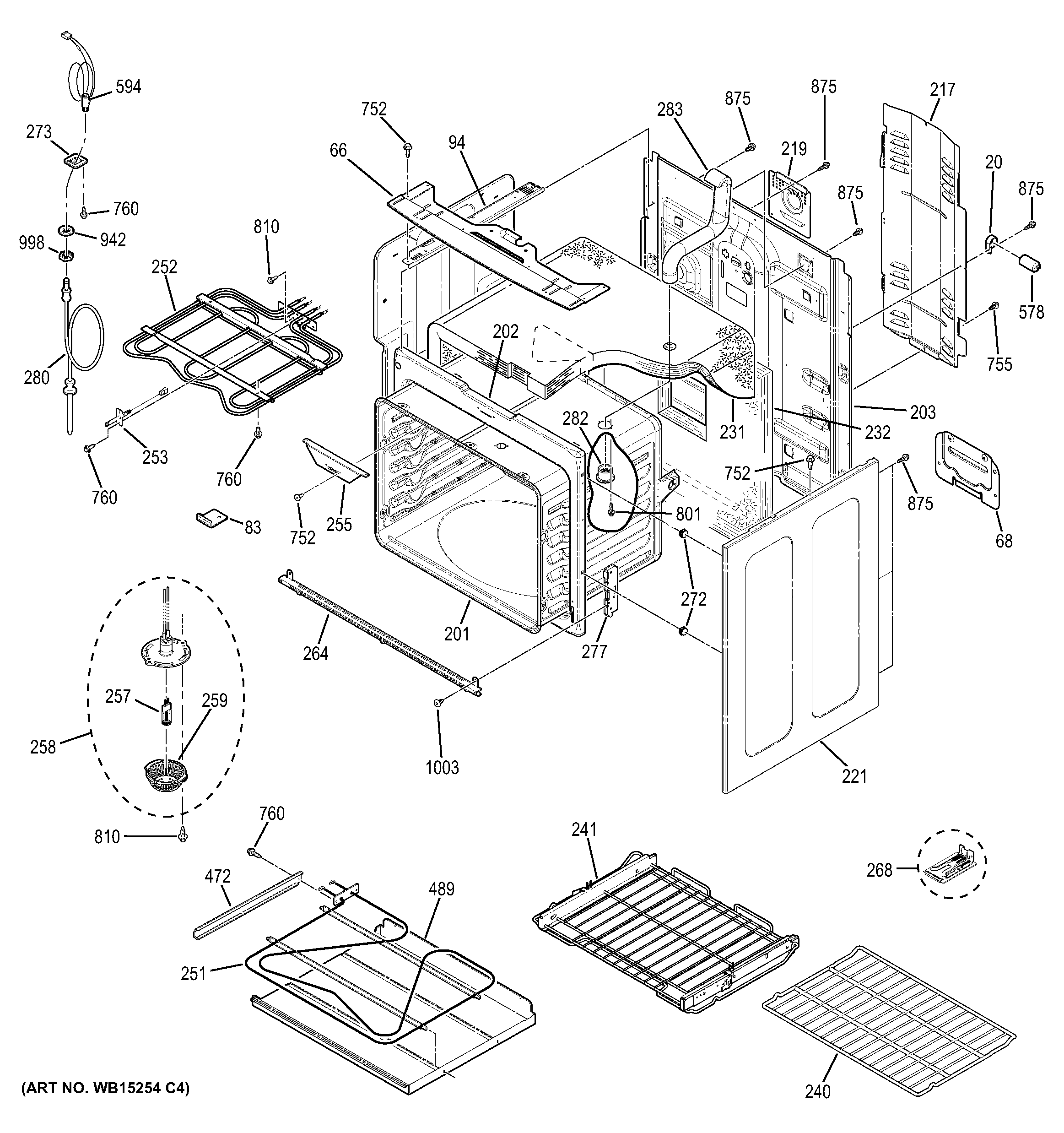 GE PB930SH2SS body parts diagram