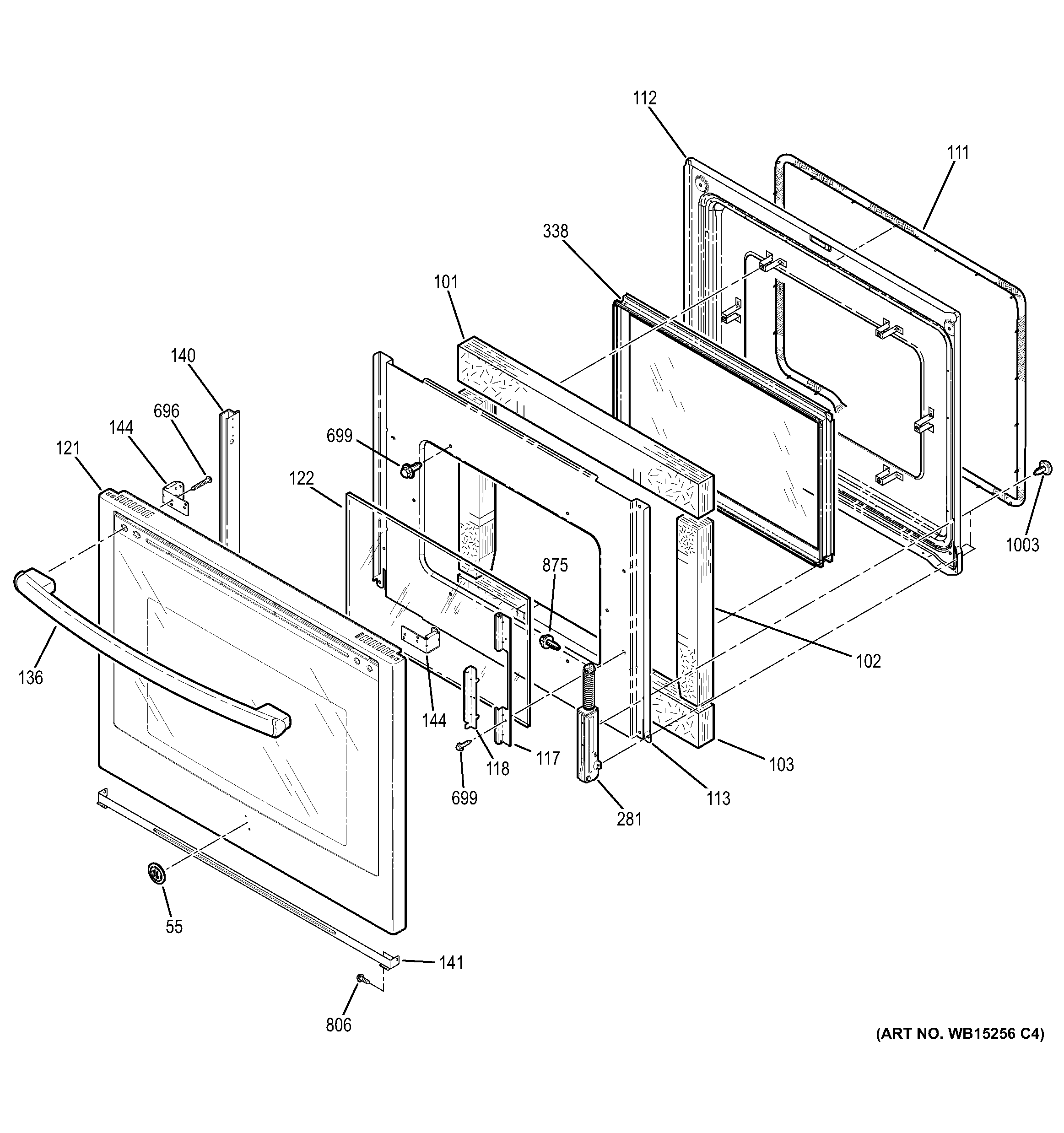 GE PB930SH2SS door diagram