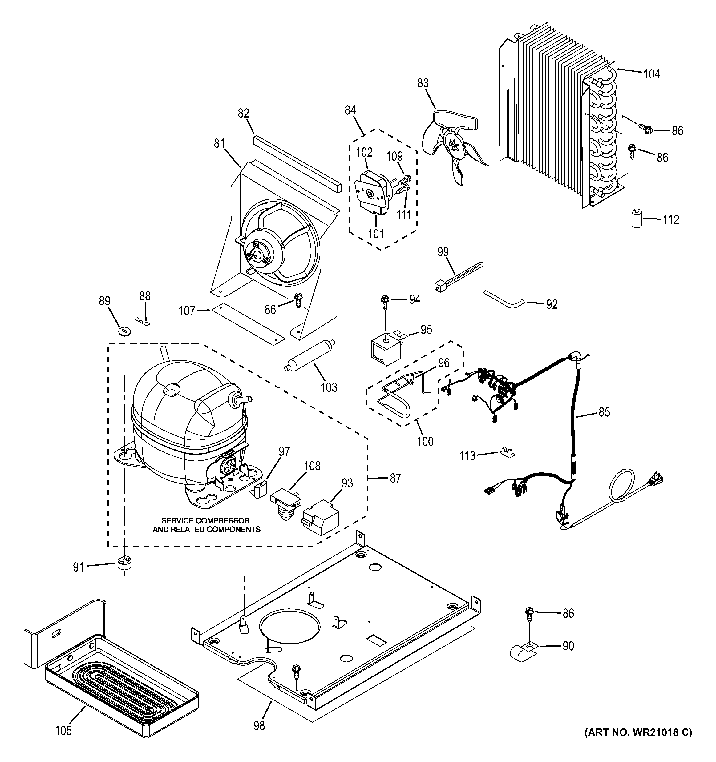 GE ZDIS15SSHALH machine compartment diagram