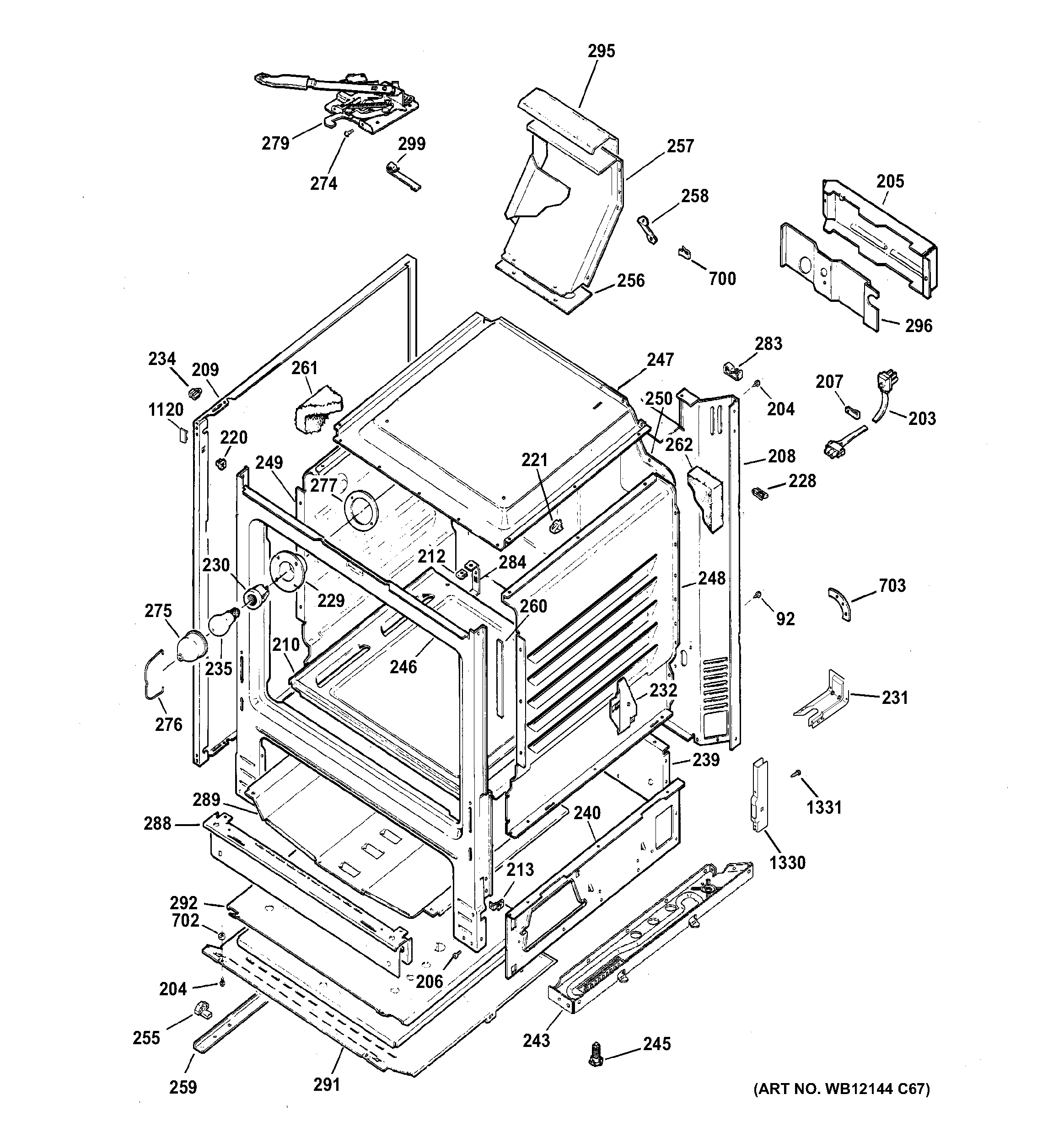 GE JGBP27DEM9WW body parts diagram
