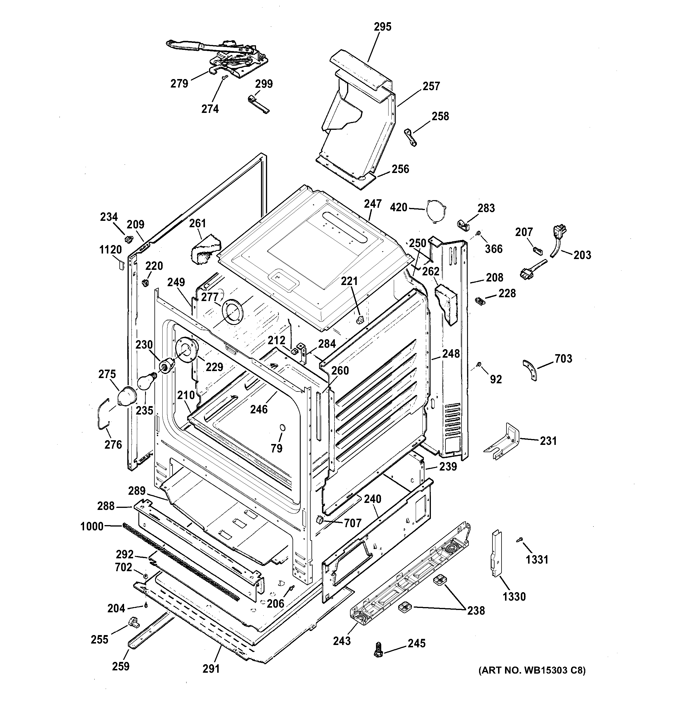 GE JGB450DEF1WW body parts diagram