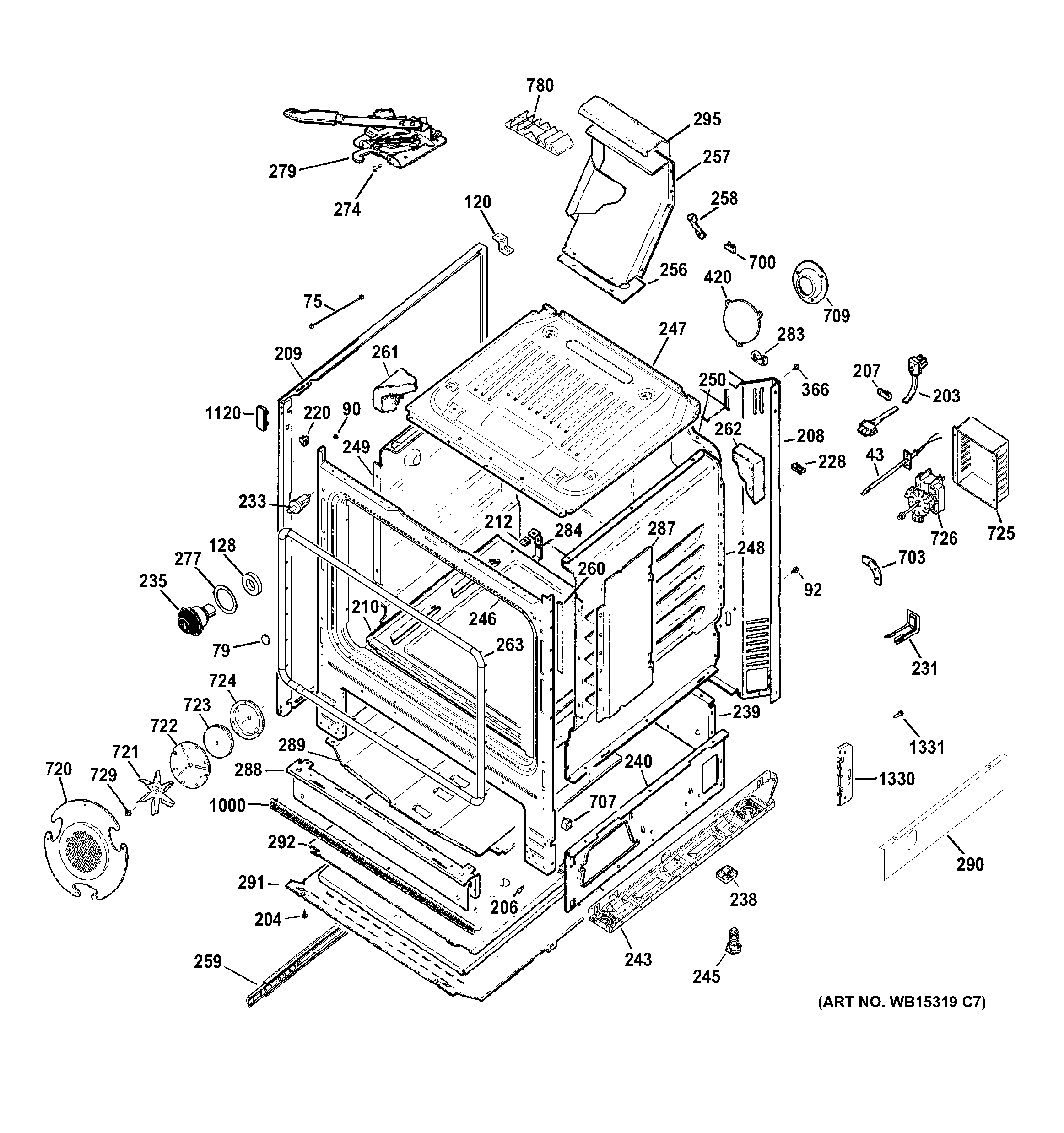 GE JGB770SEF2SS body parts diagram