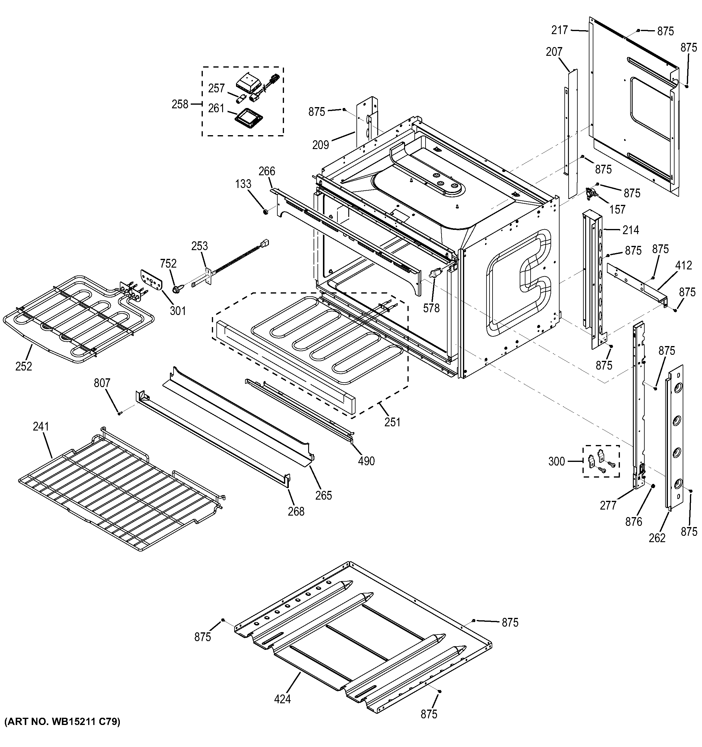 GE JCT5000DF2WW body parts diagram