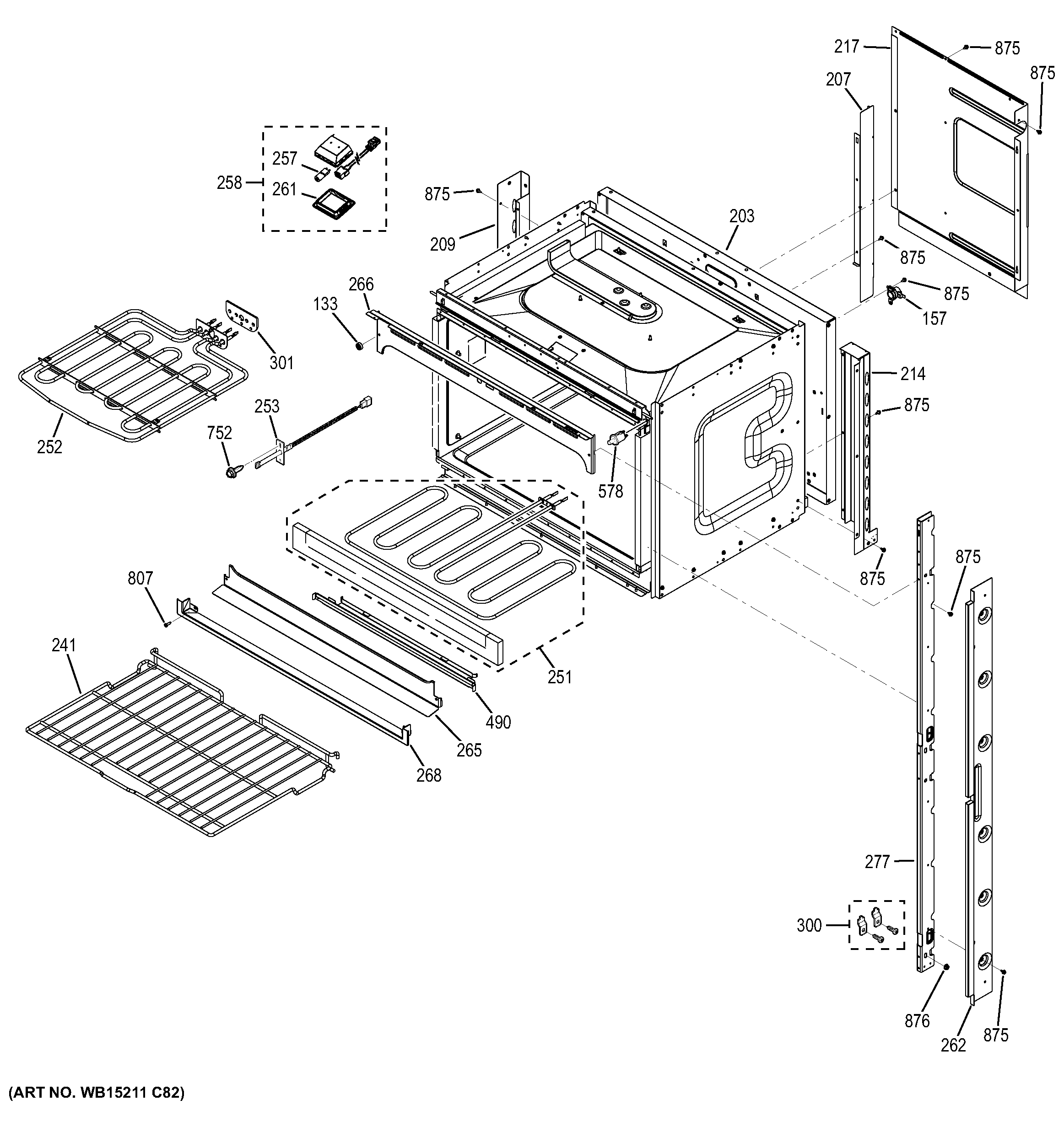 GE JK3500SF2SS upper oven diagram