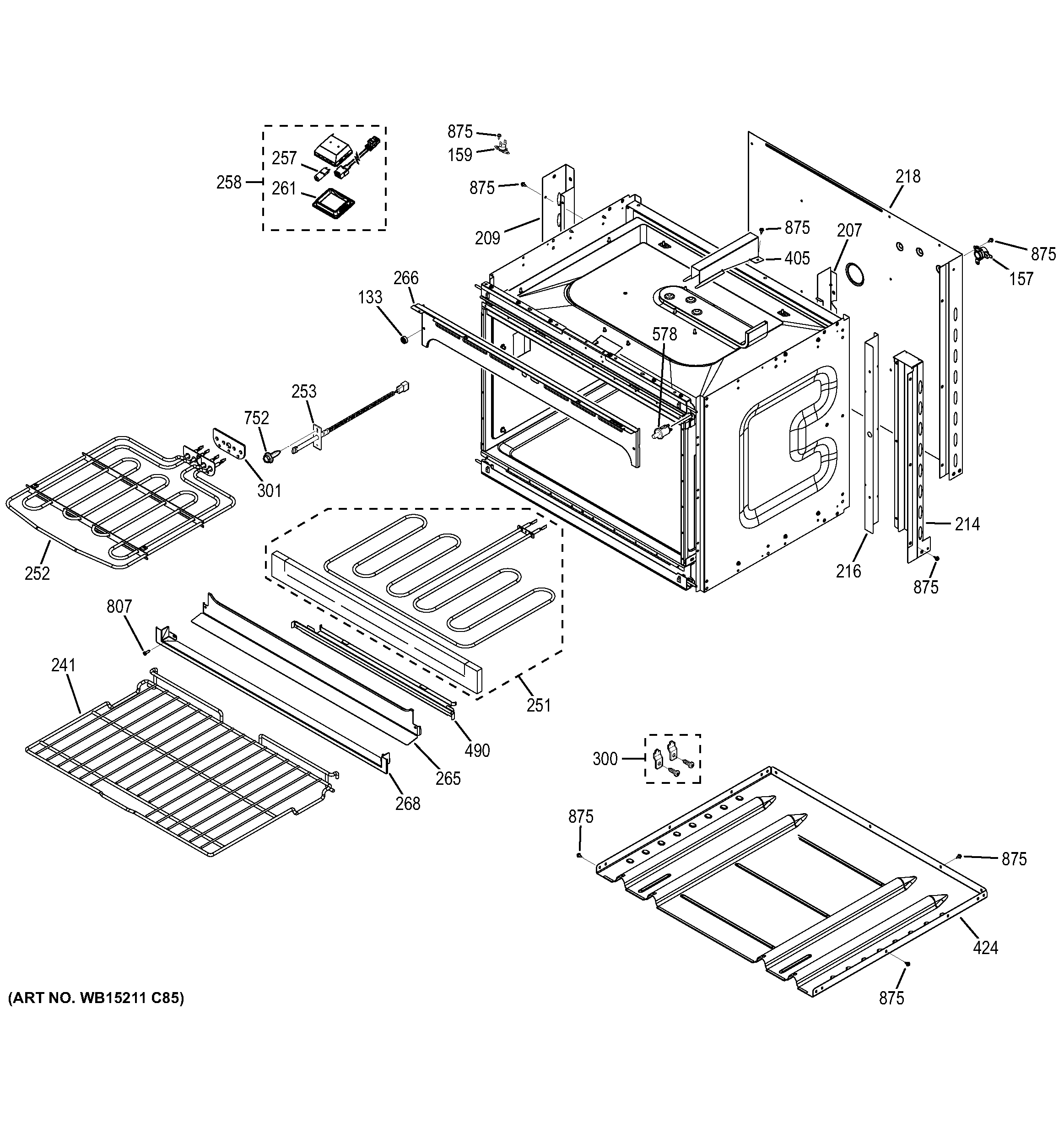 GE JK3500SF2SS lower oven diagram