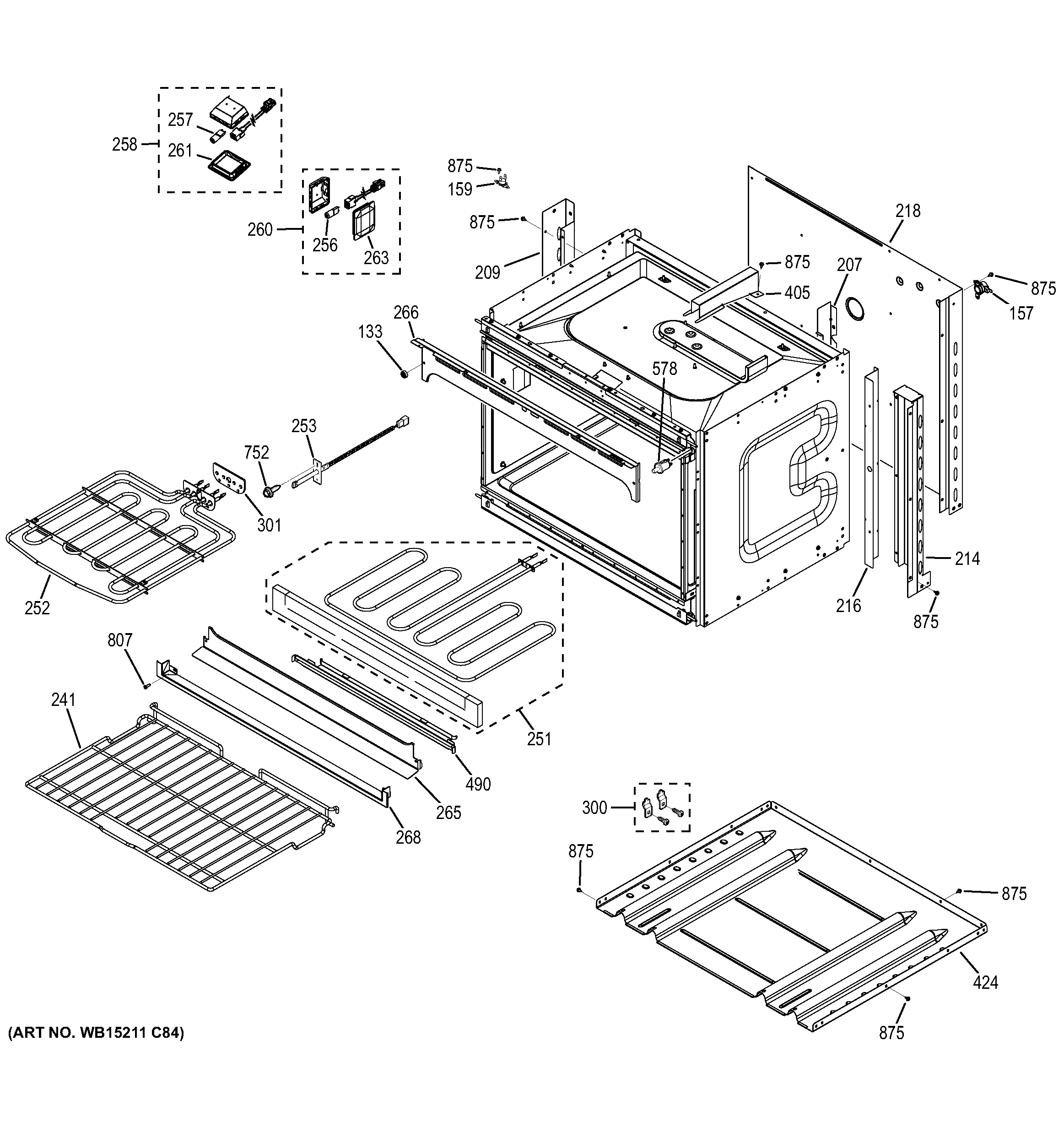 GE JK5500SF3SS lower oven diagram