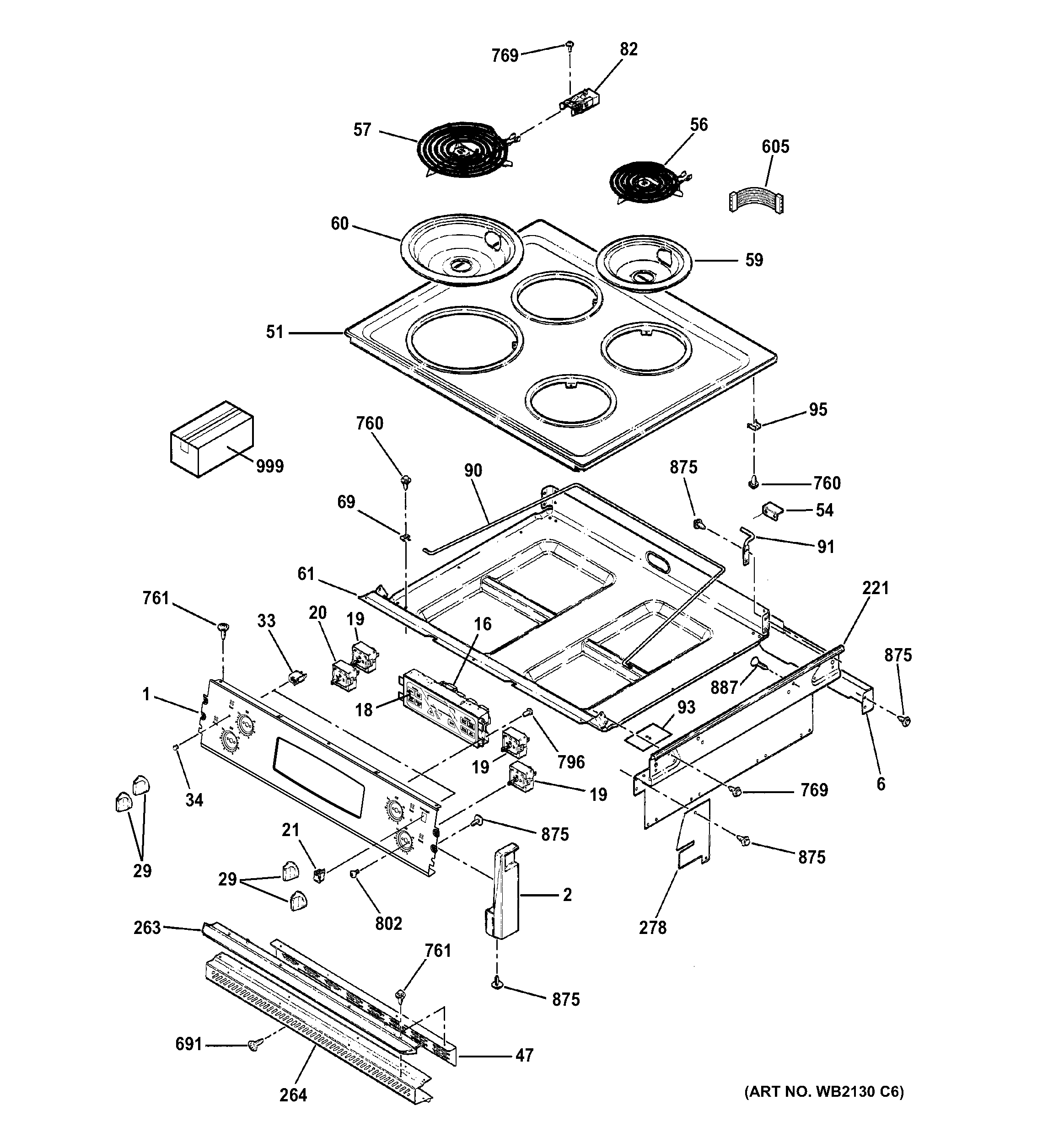 GE JM250DF1CC control panel & cooktop diagram
