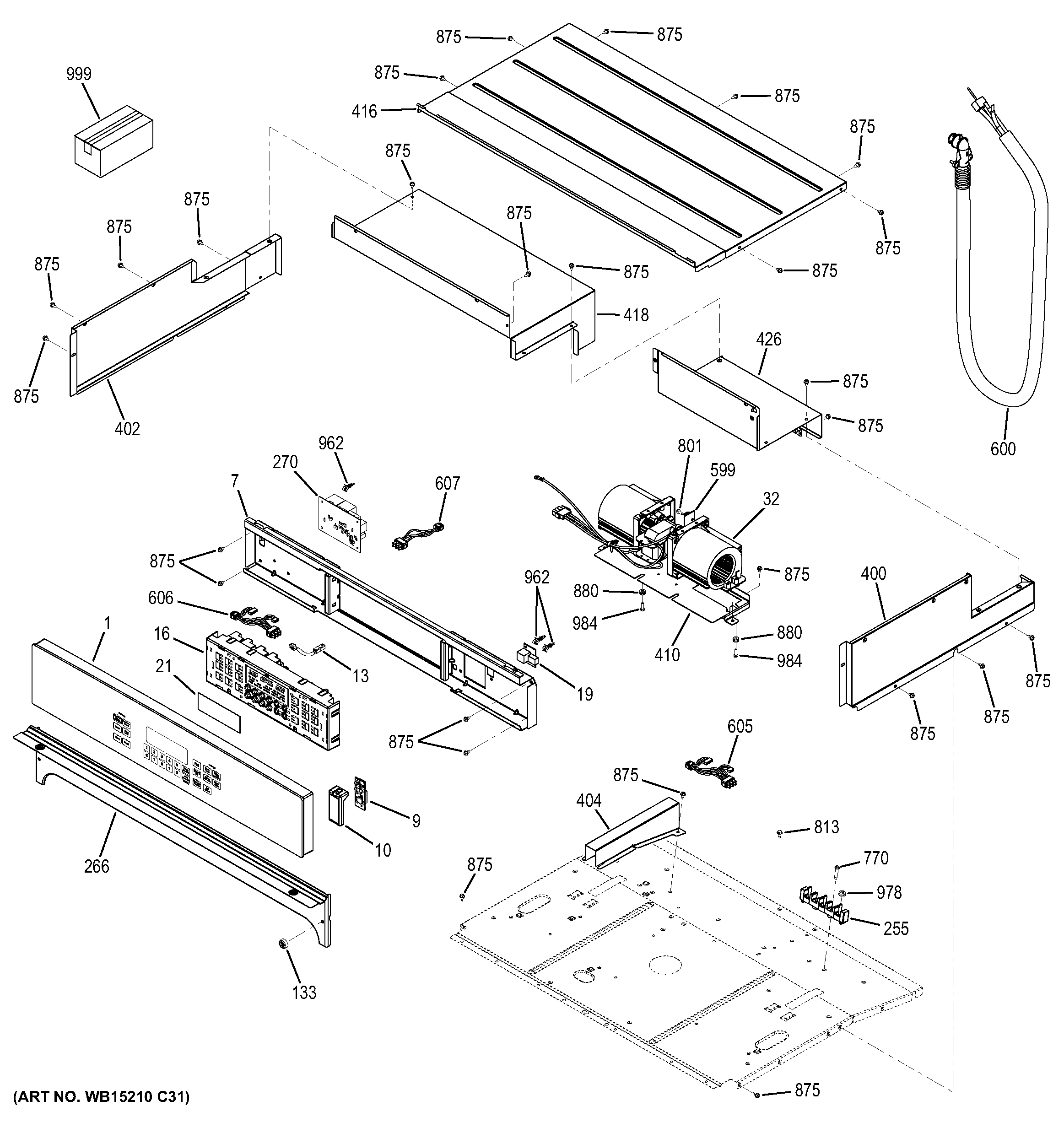 GE PK7500DF3BB control panel diagram