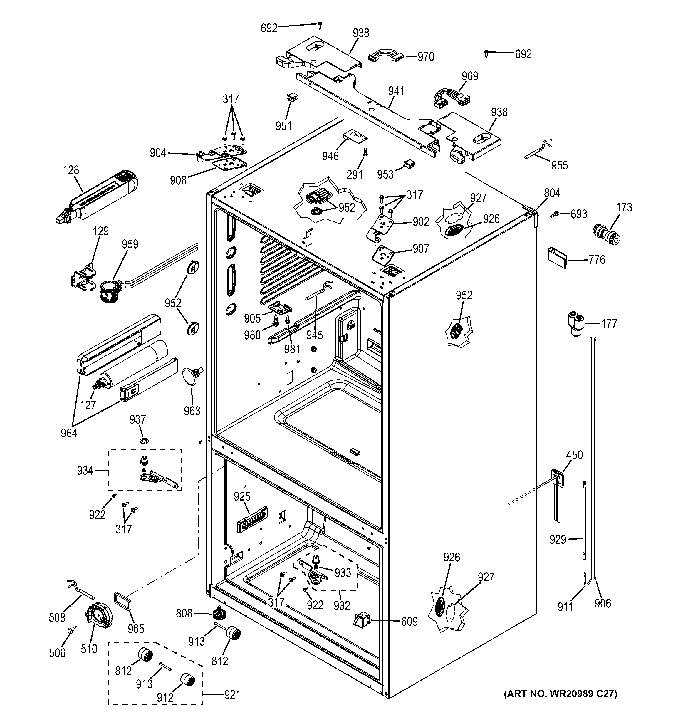 GE GFE29HGDIBB case parts diagram