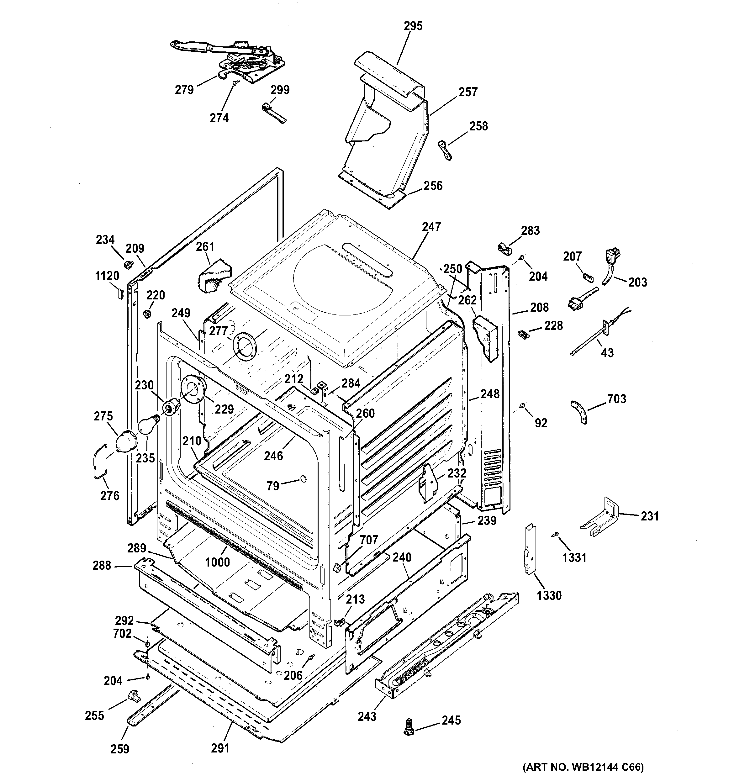 Hotpoint RGB780REH1SS body parts diagram