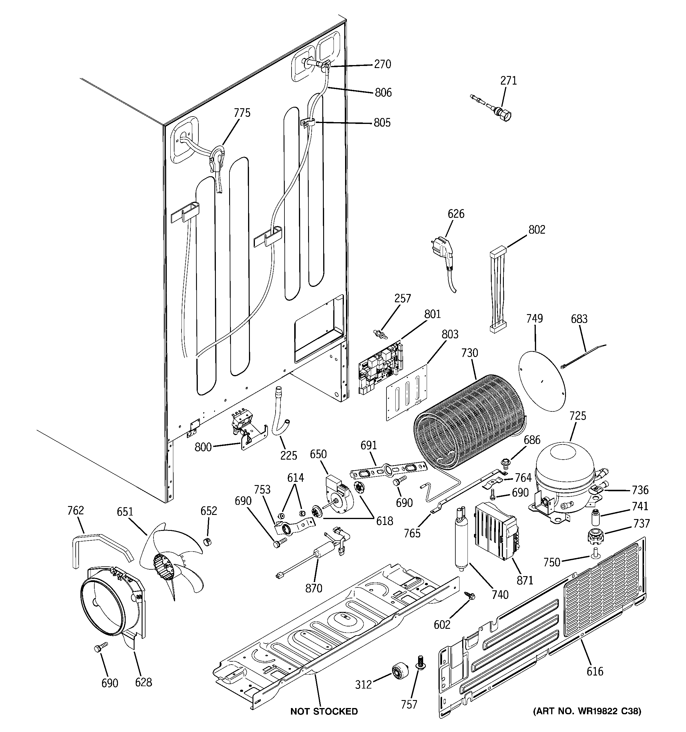 GE GCE21XGYBFNB machine compartment diagram