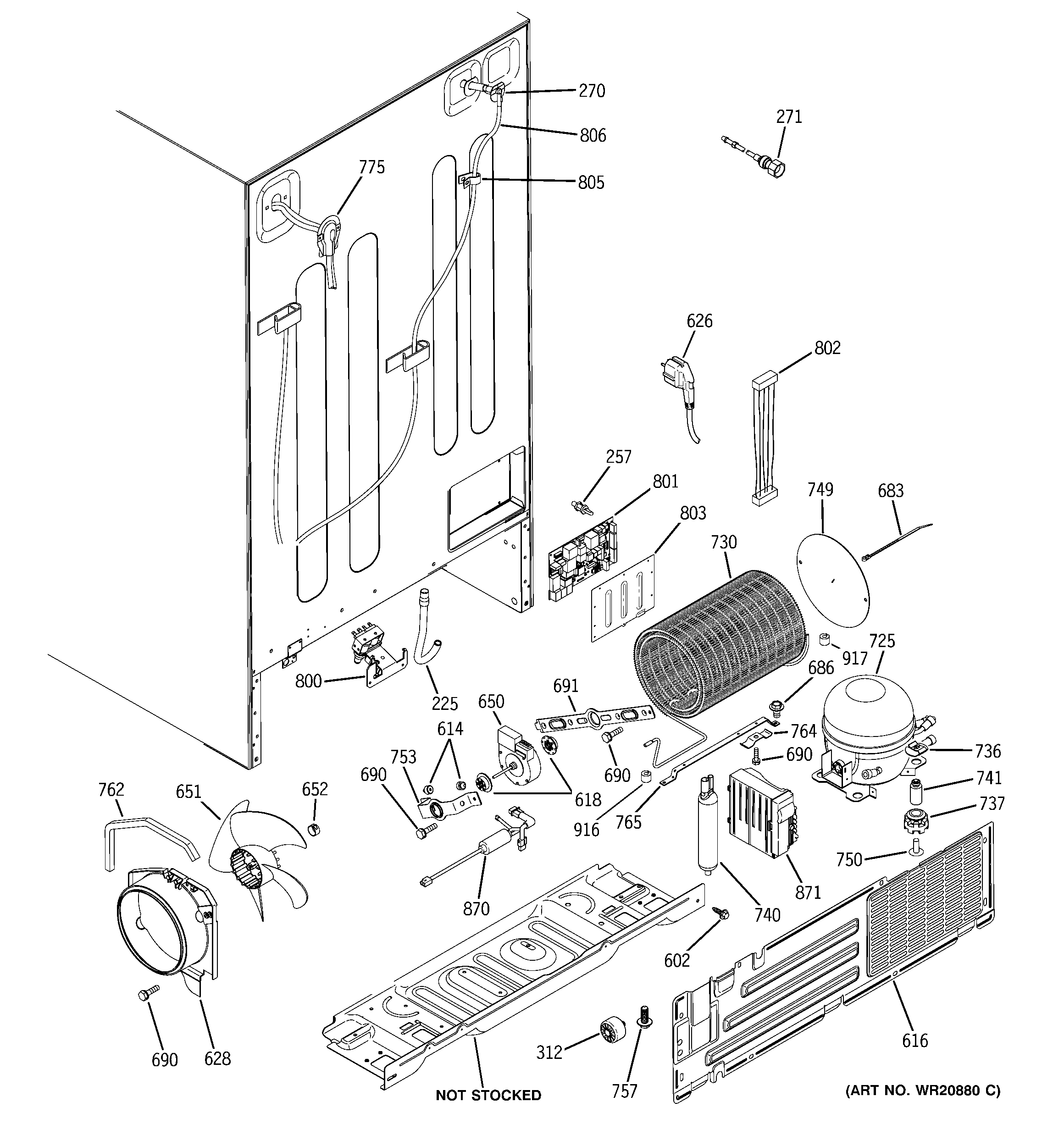 GE GCE21XGYCFLS machine compartment diagram