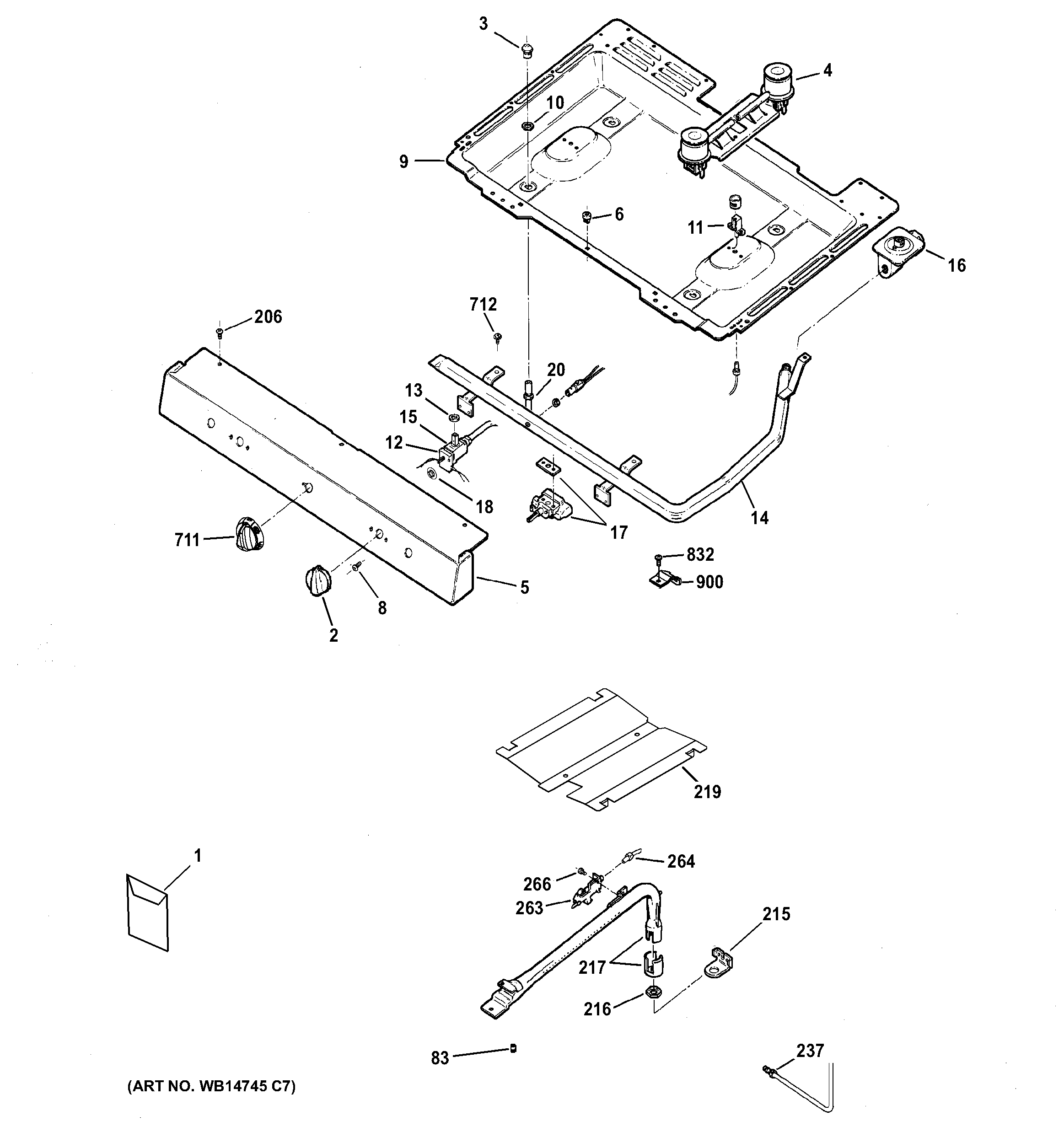 Hotpoint RGB518PCD2CT gas & burner parts diagram