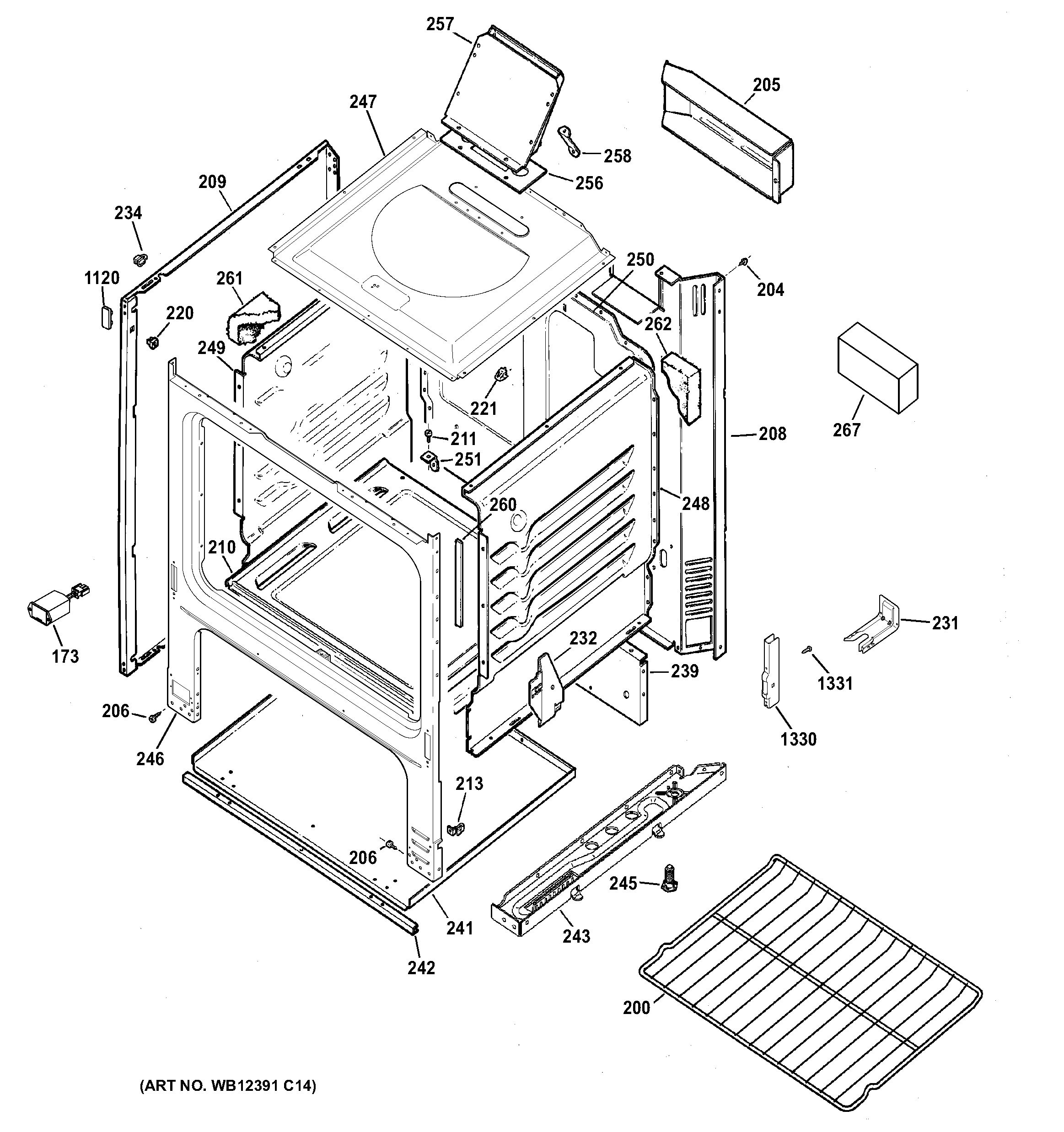 Hotpoint RGB518PCD2CT body parts diagram