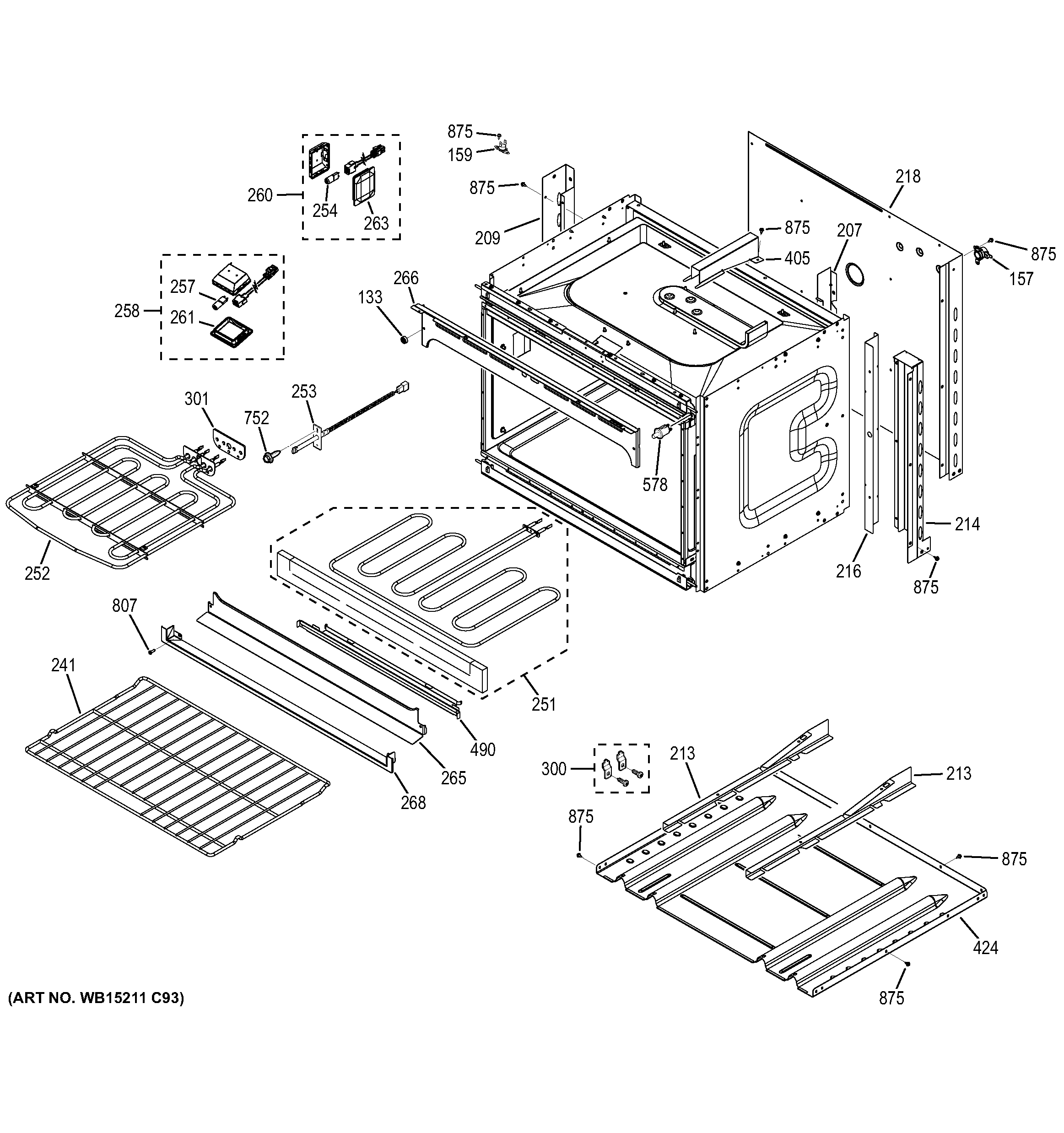 GE JT5500DF2WW lower oven diagram