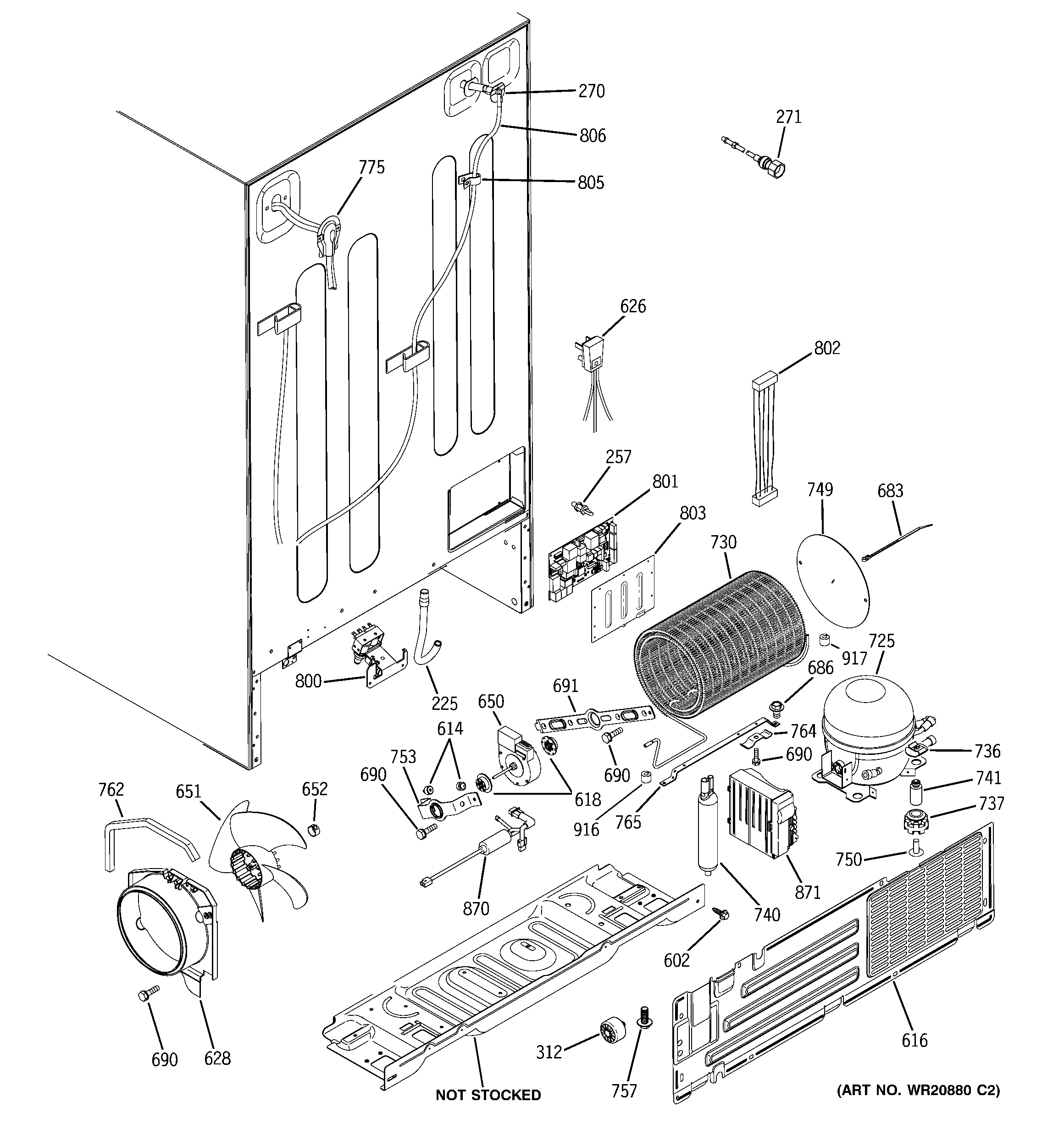 GE GCU21XGYCFLS machine compartment diagram