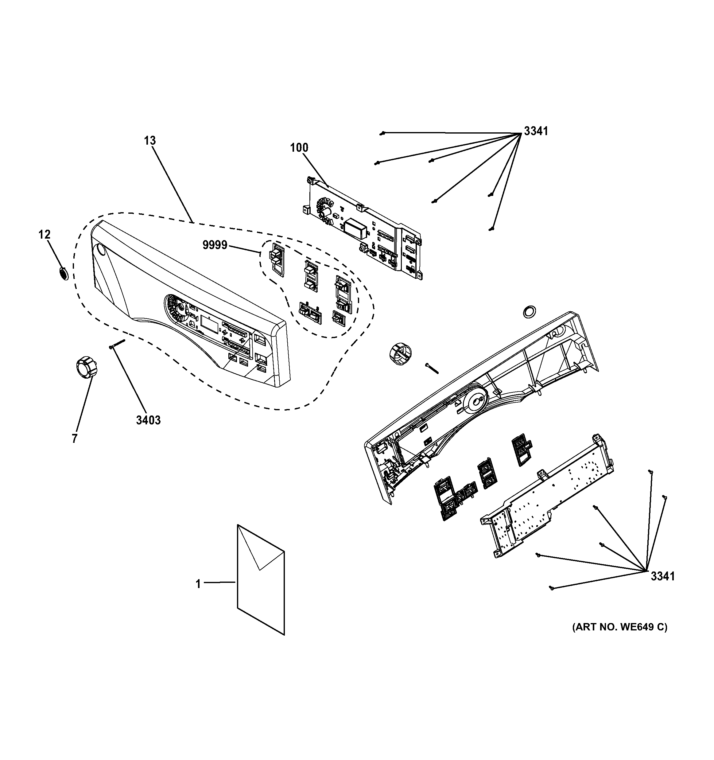 GE GFDN120GD0WW control panel diagram