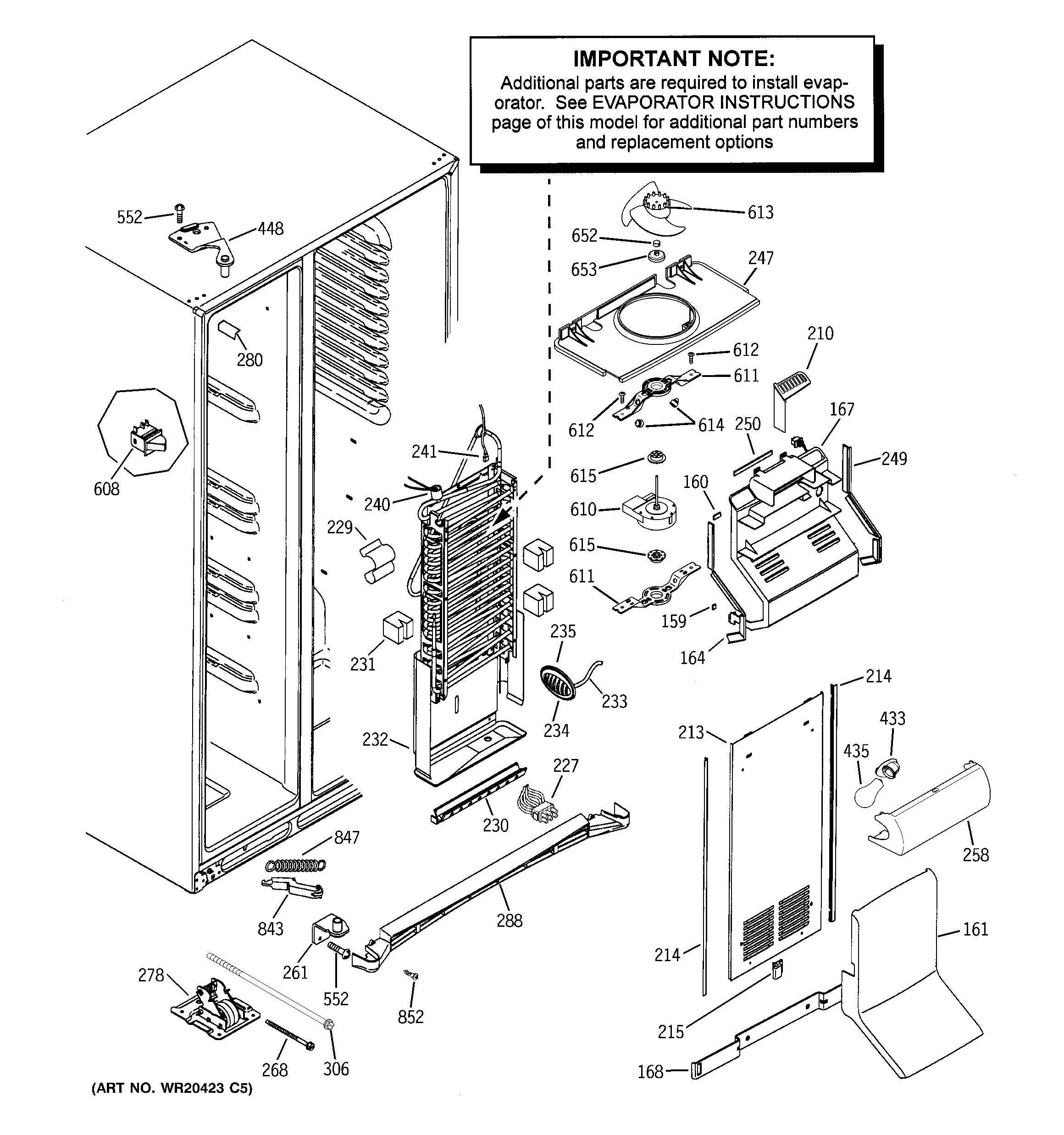 GE GIE21XGYCFKB freezer section diagram