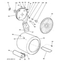 GE GTDL210GD4WW drum diagram