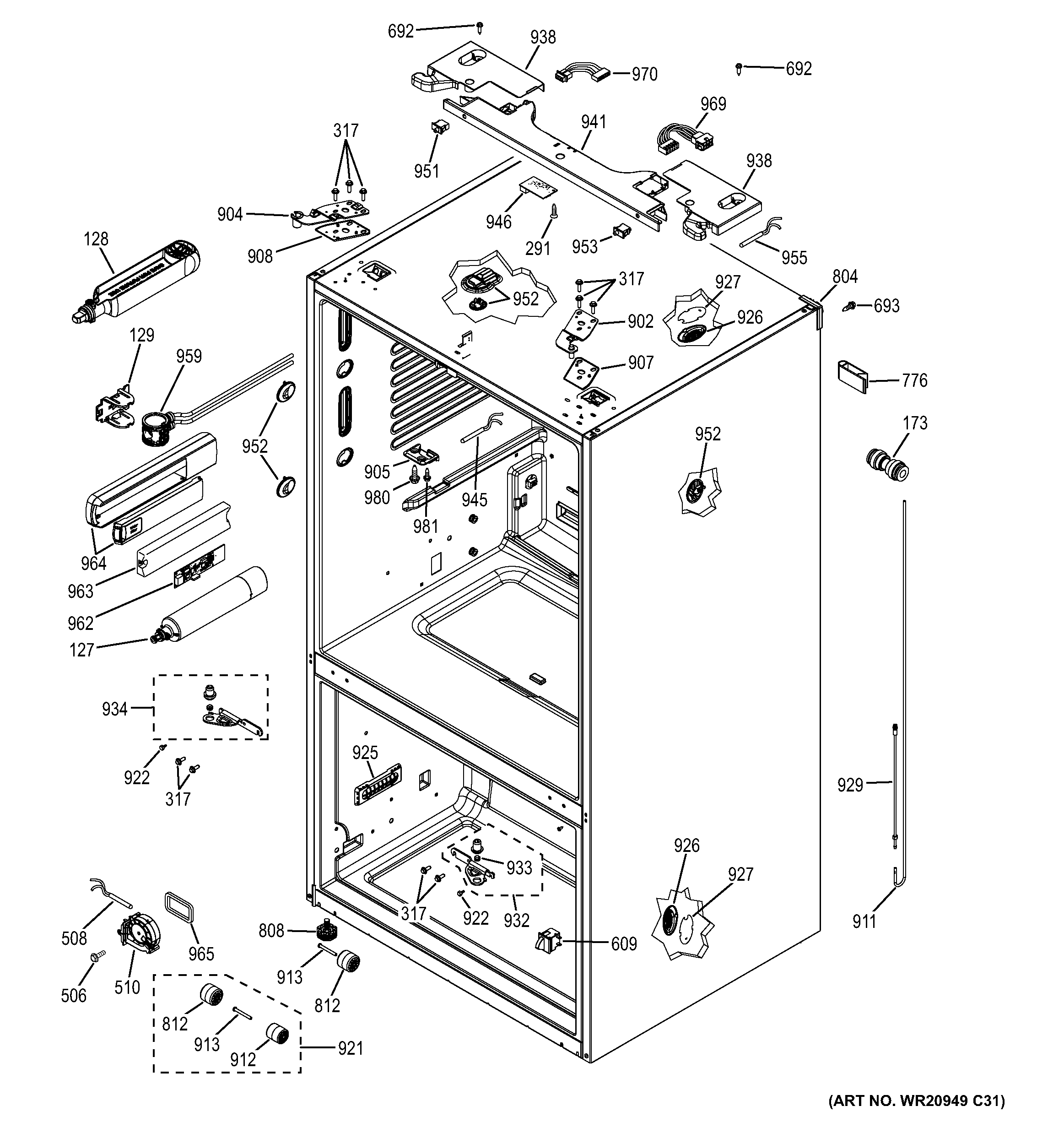 GE DFE28JMHBES case parts diagram